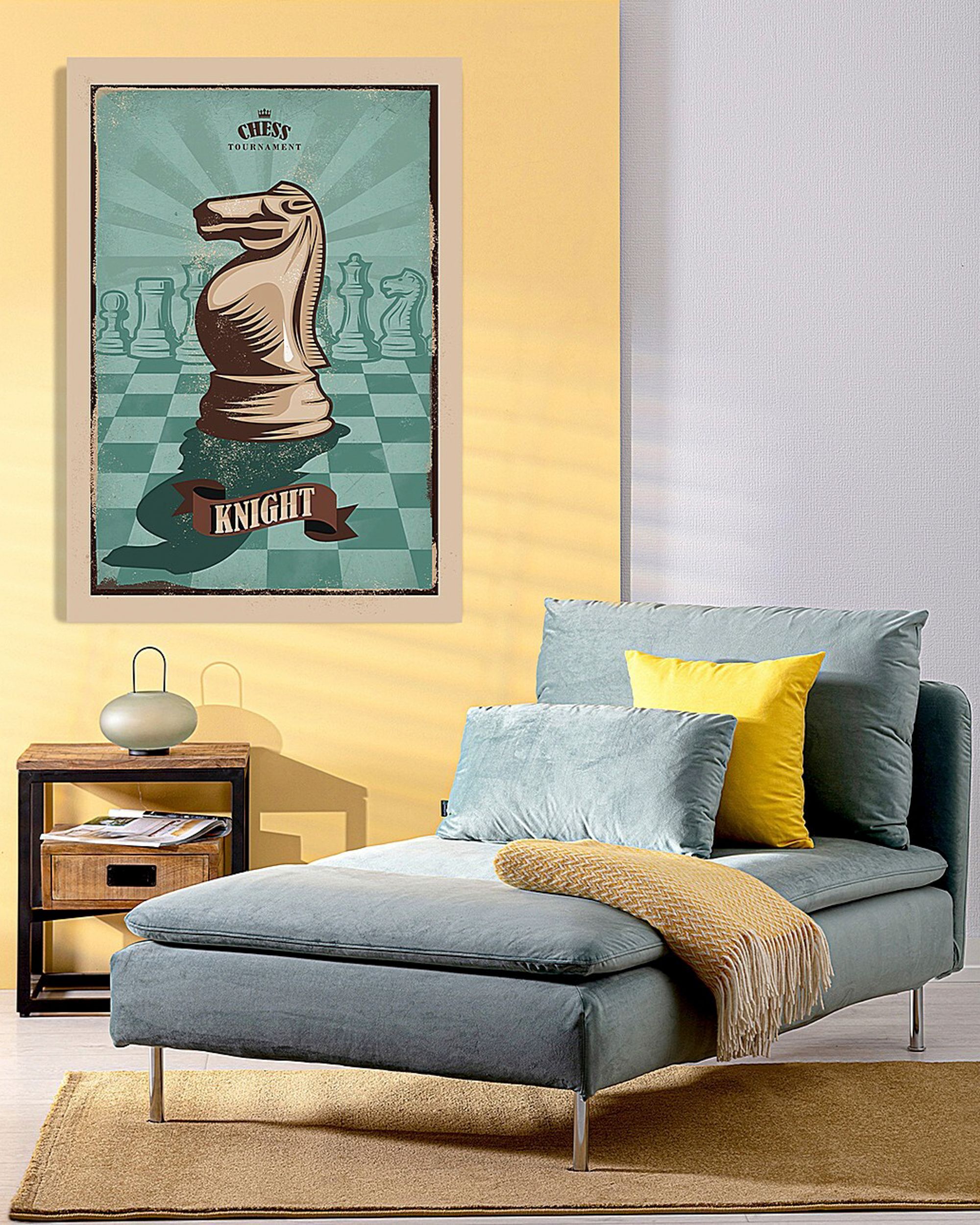 Vintage Chess I canvas painting (hover)