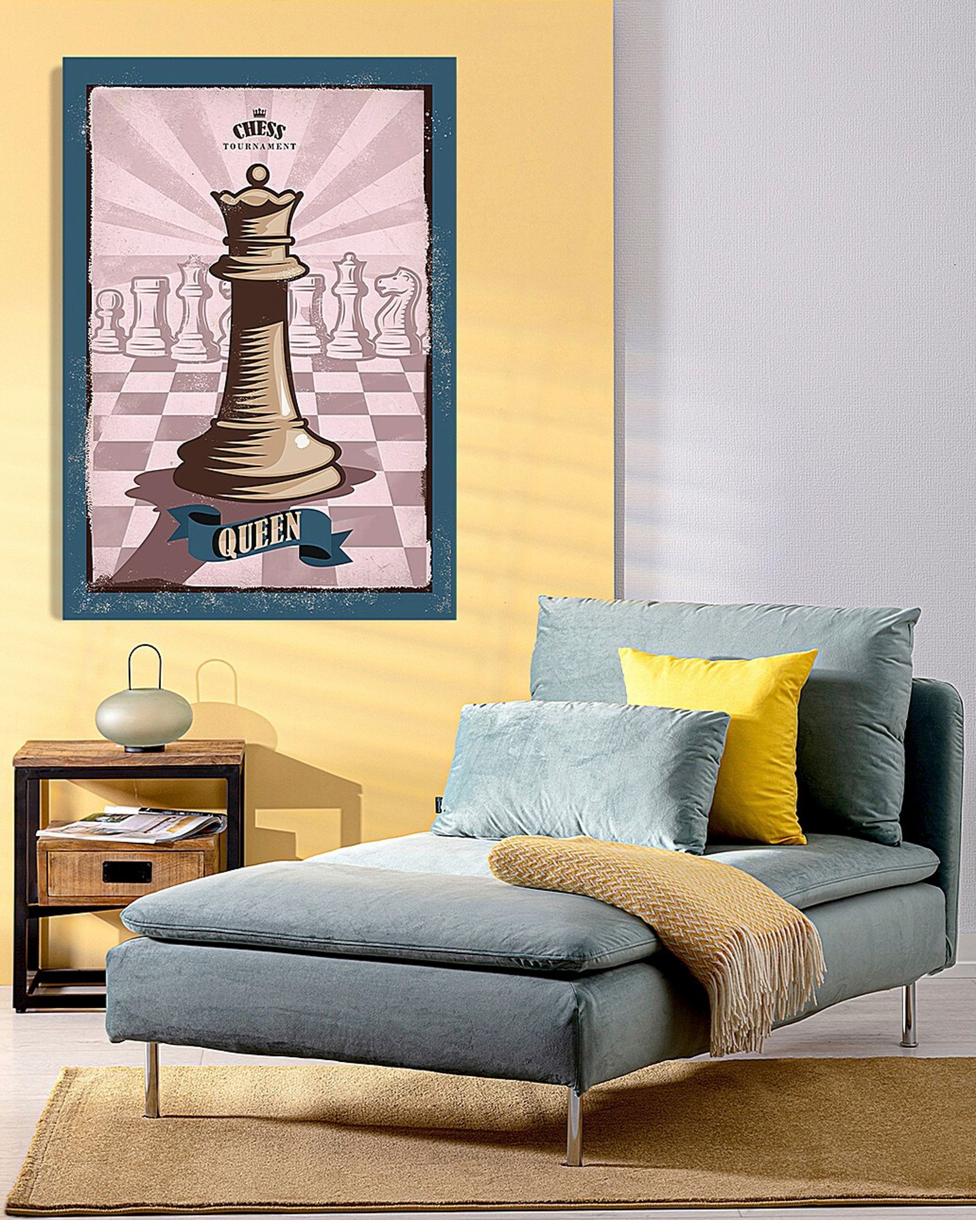 Vintage Chess II canvas painting