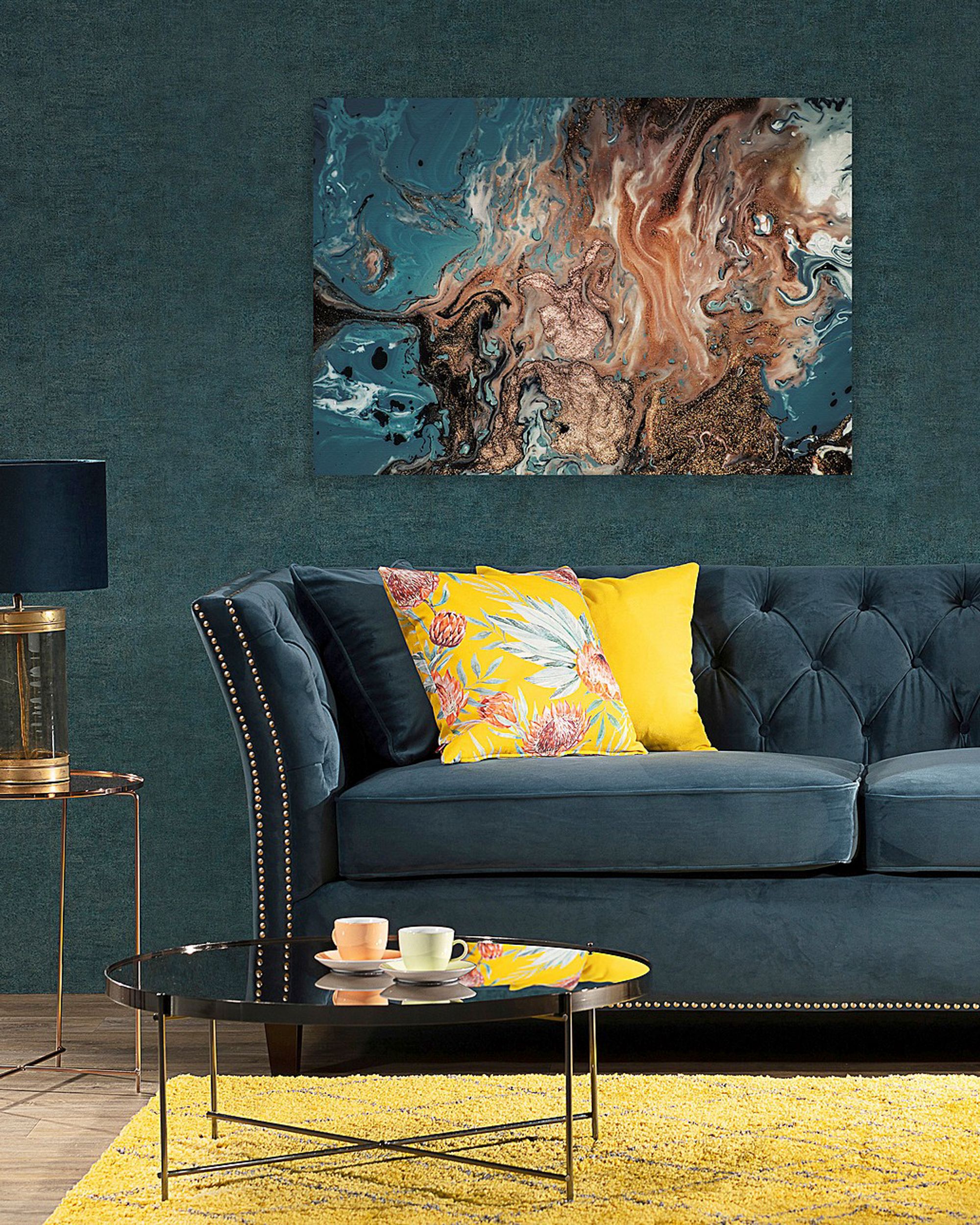 Puring Blue&Gold canvas painting (hover)