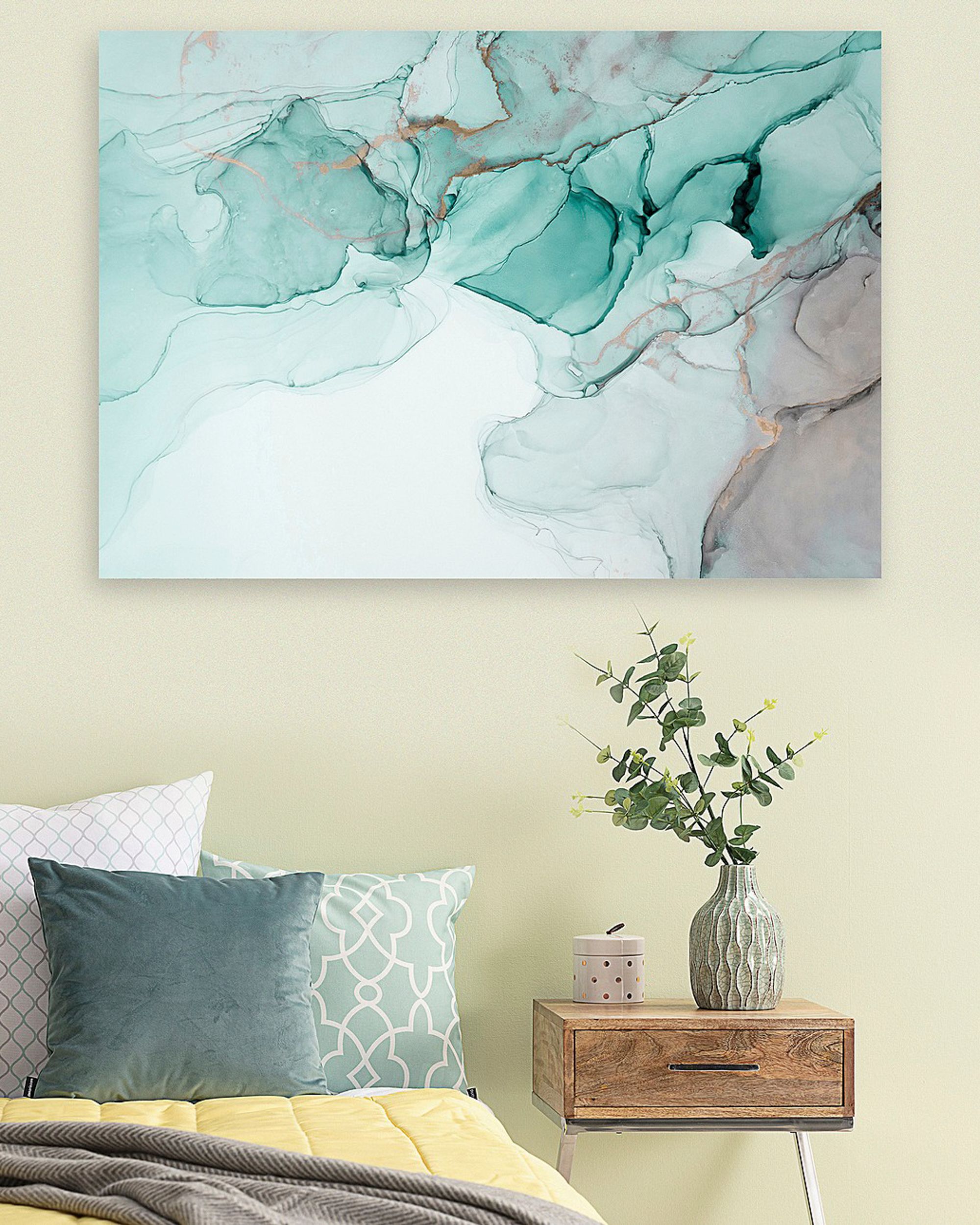 Subtle Sage Art canvas painting (hover)