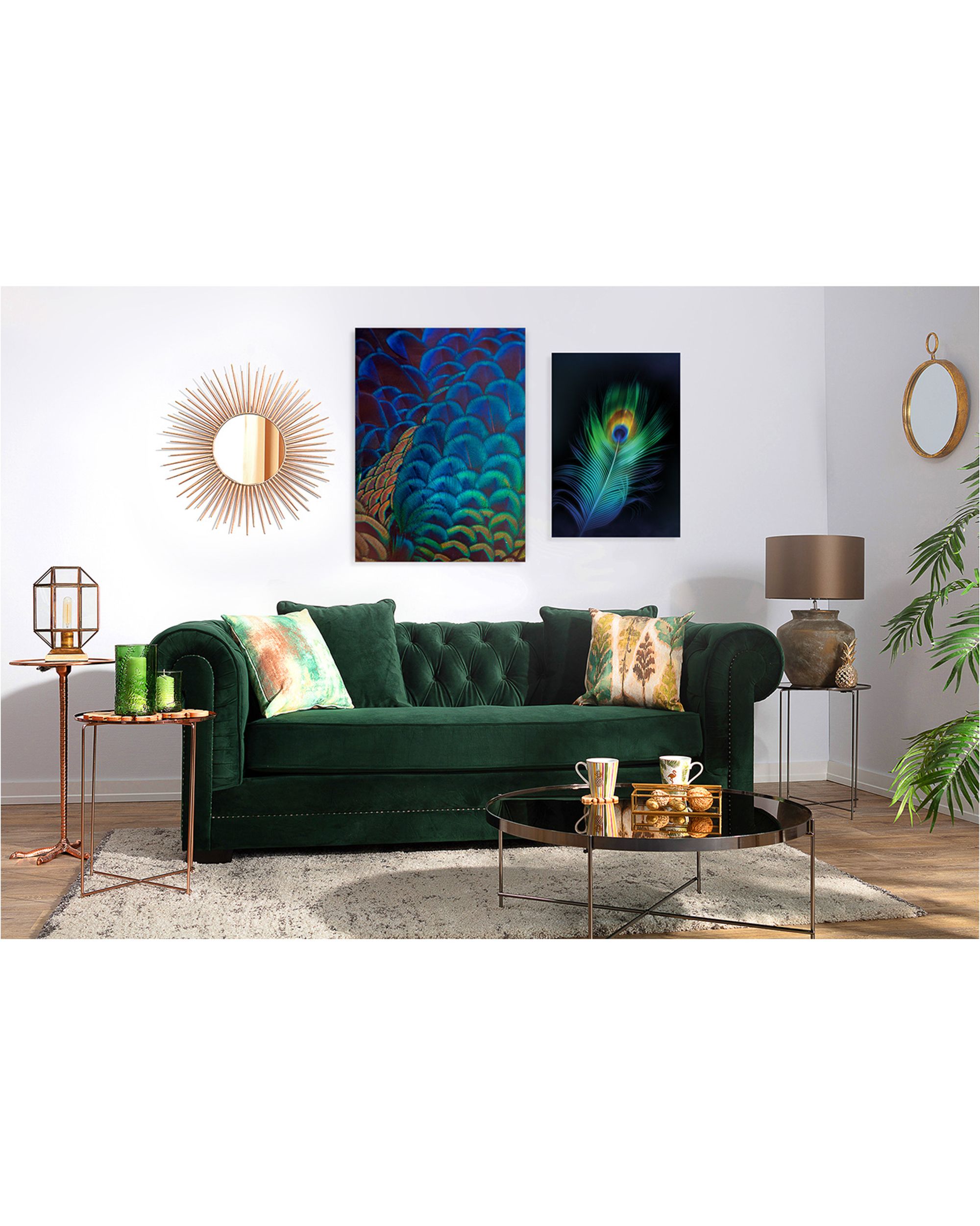 Multicolor Feathers canvas painting (hover)