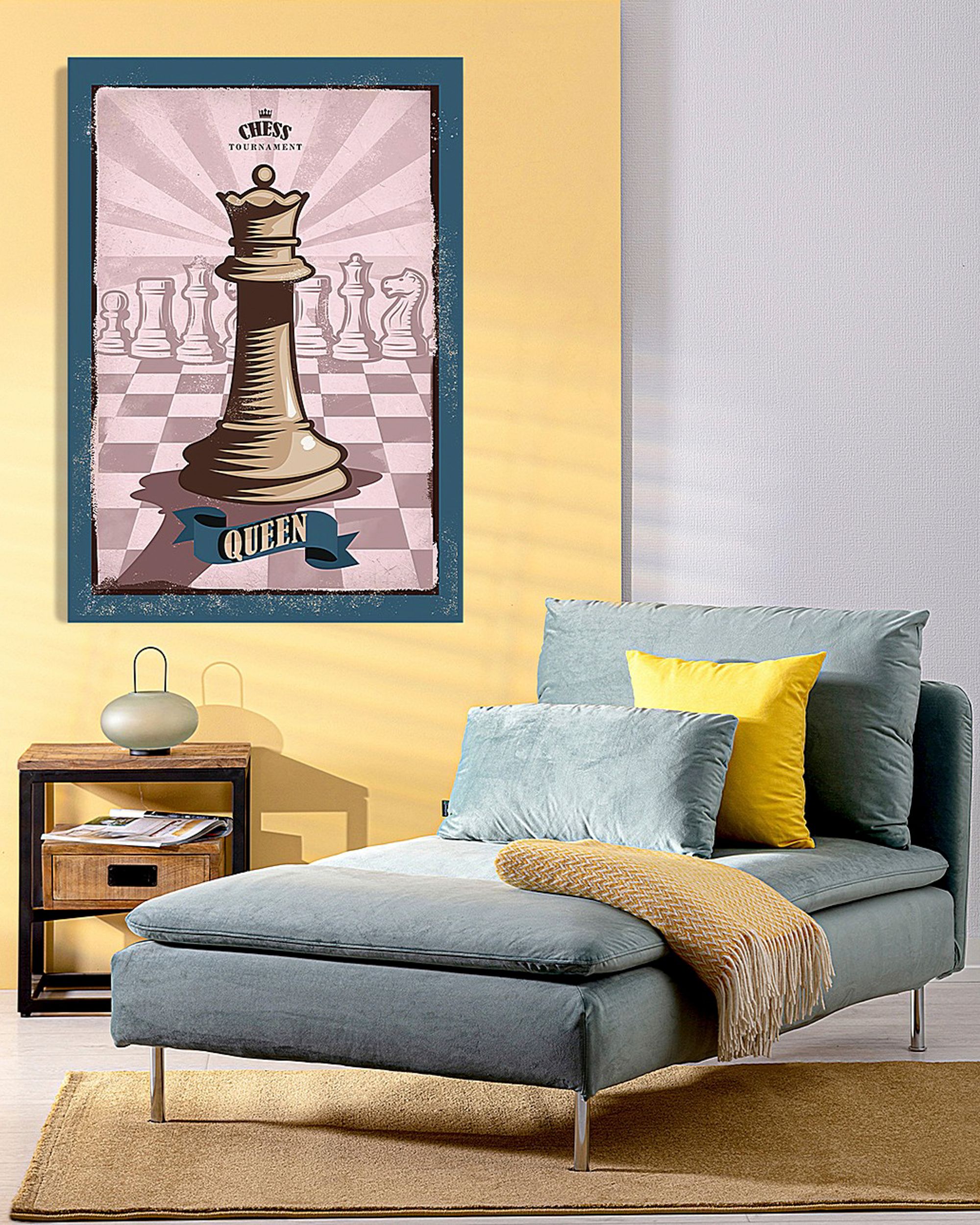 Vintage Chess II canvas painting (hover)