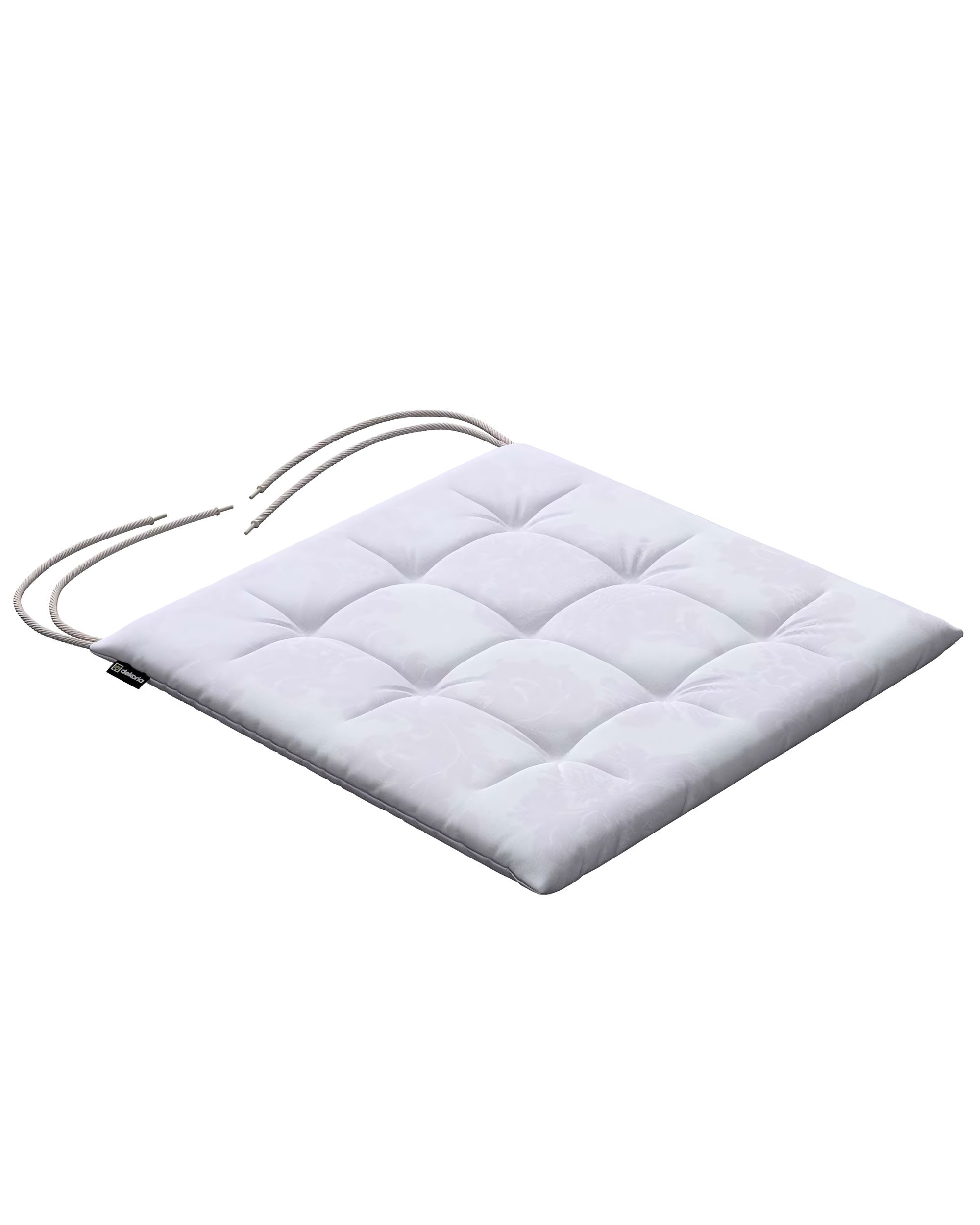 Charles seat pad colour white fabric gloss, structured, patterned