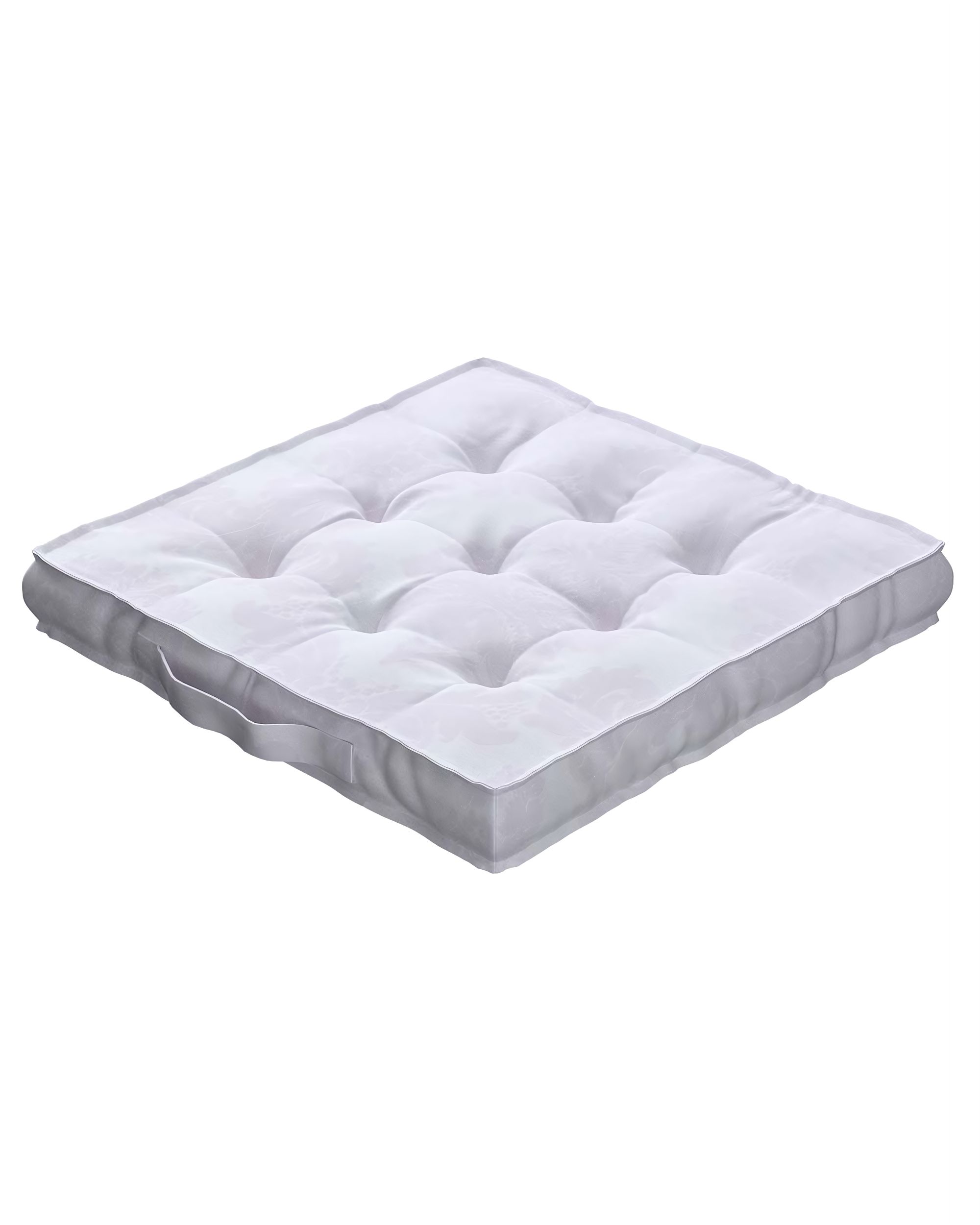Jacob seat pad/floor cushion colour white fabric gloss, structured, patterned