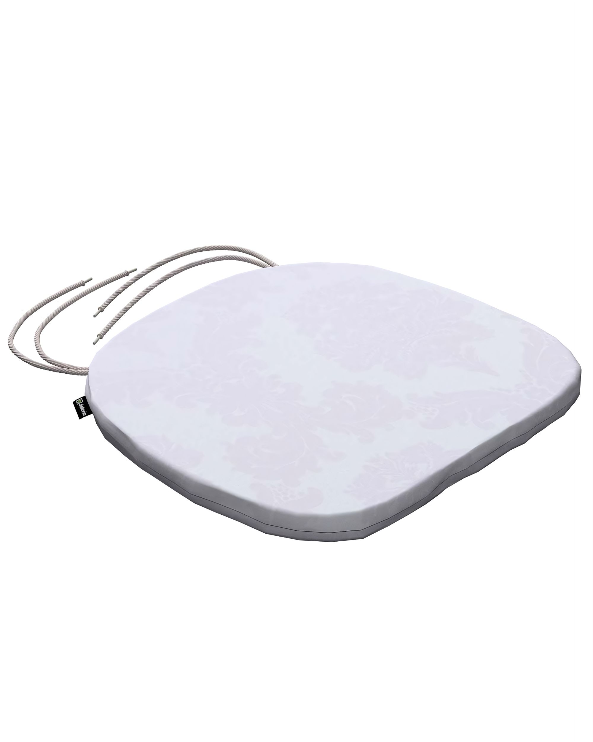 Bart seat pad colour white fabric gloss, structured, patterned