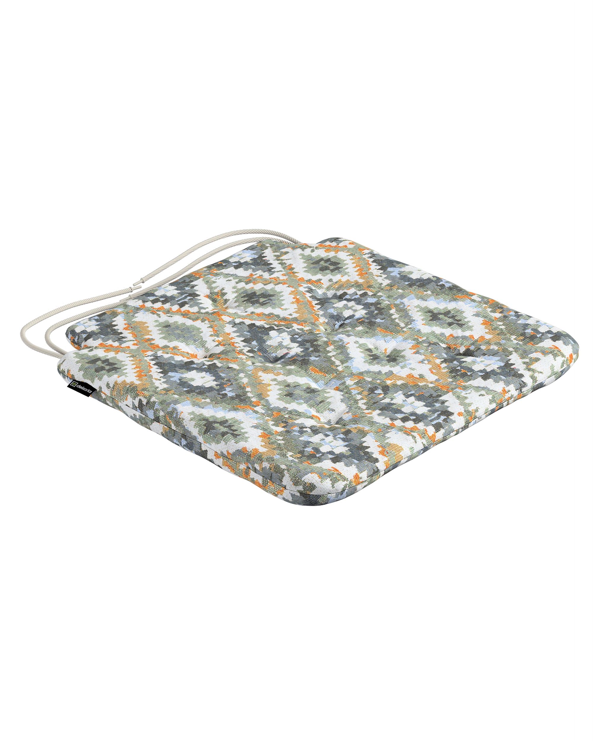 Oleg seat pad colour blue fabric structured, patterned