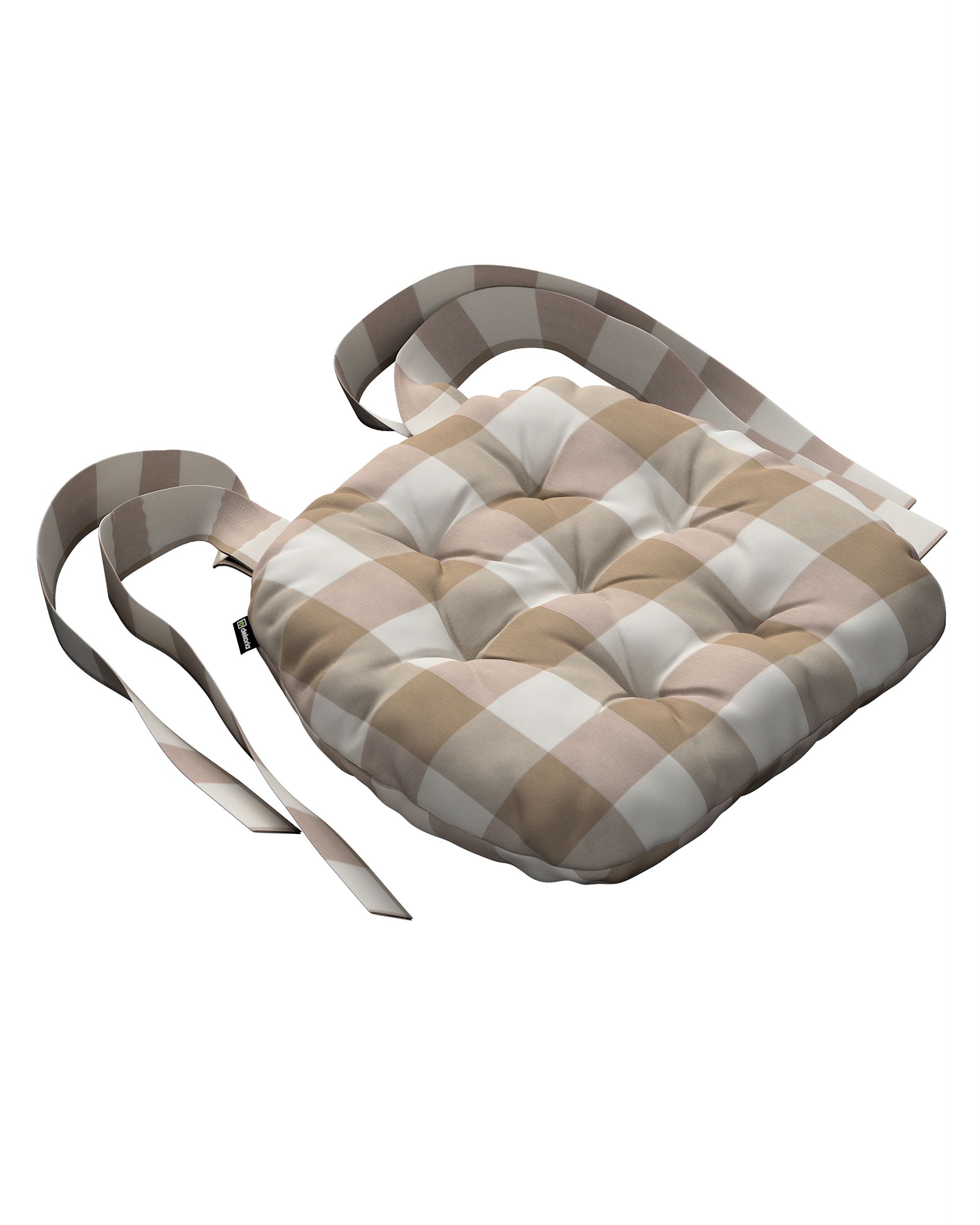 Martin seat pad colour beige fabric patterned