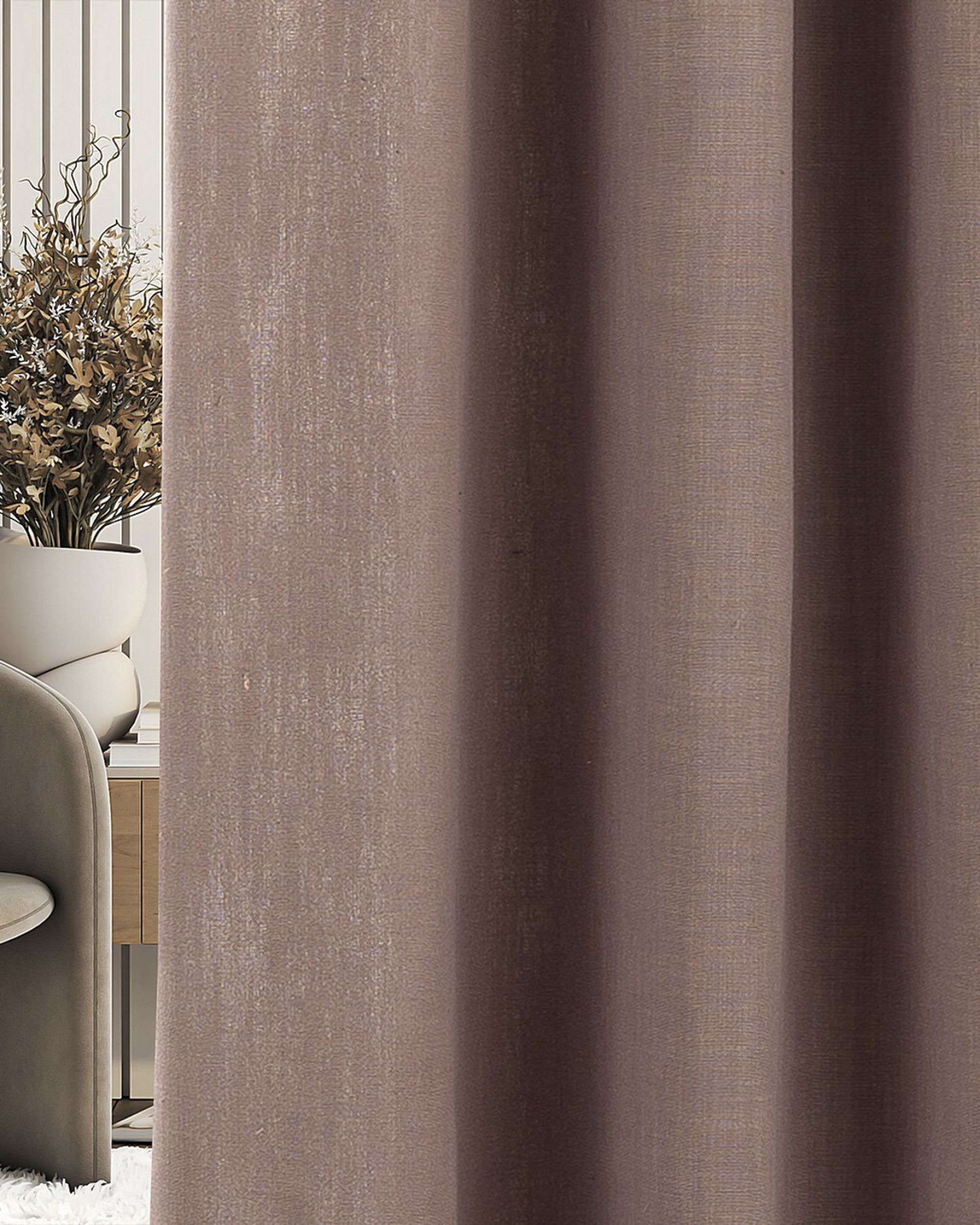 Ready made curtains on crease tape 140x280cm140x280cm dimmed pink