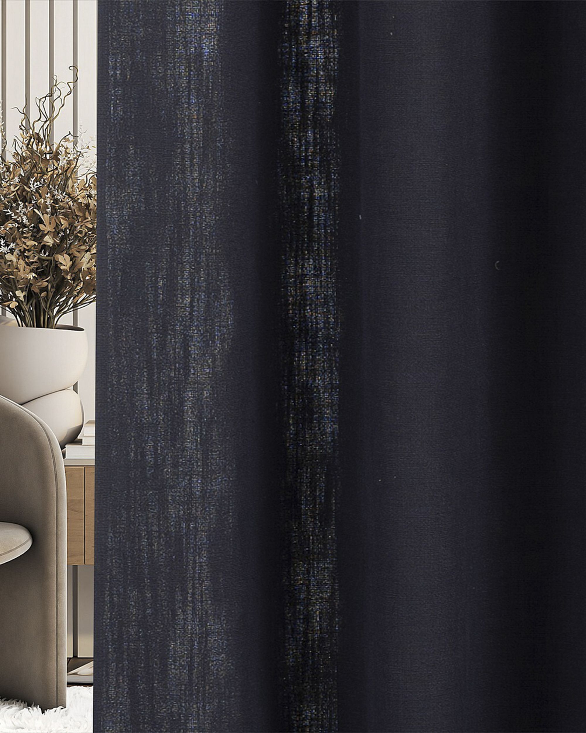 Ready made curtains on crease tape 140x280cm anthracite