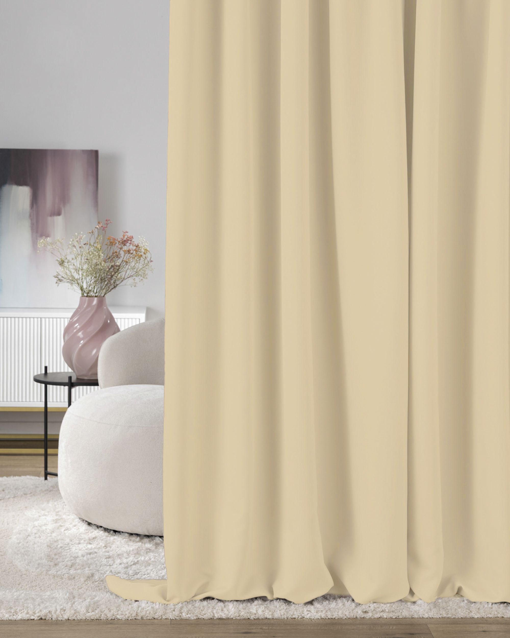 Blackout pencil pleat curtain light beige140 x 280 cm 1 pc.