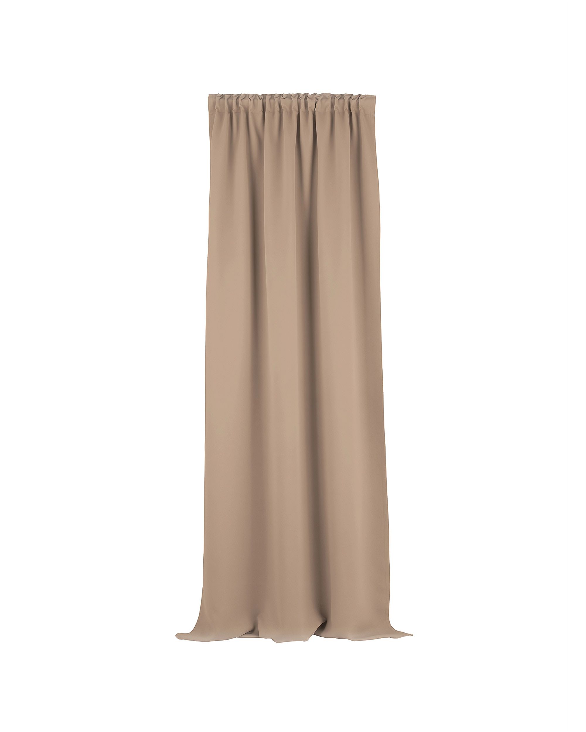 Blackout pencil pleat curtain dark beige 140 x 280 cm 1 pc.