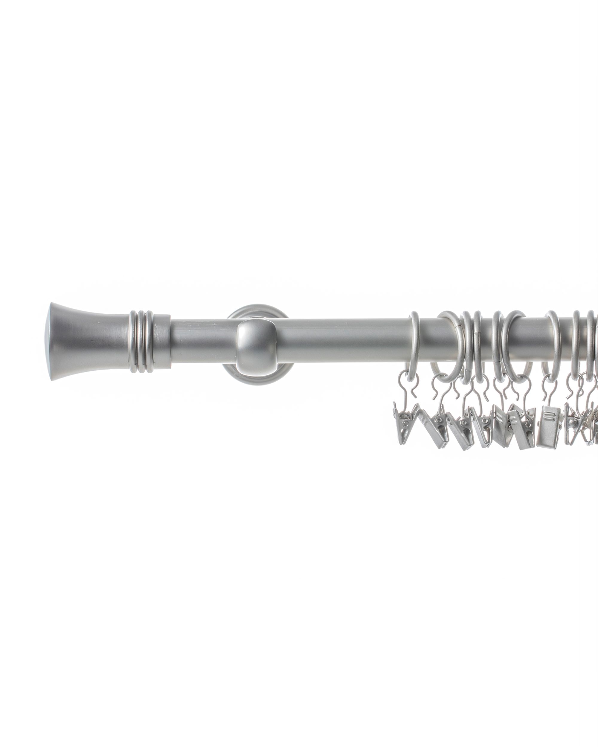 Alex single curtain rod, matt chrome, 160 cm (hover)