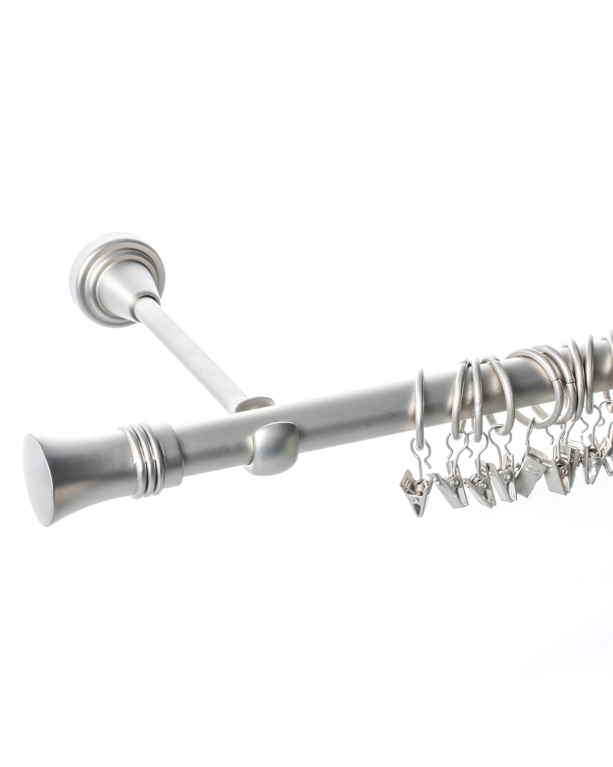 Alex single curtain rod, matt chrome, 200 cm