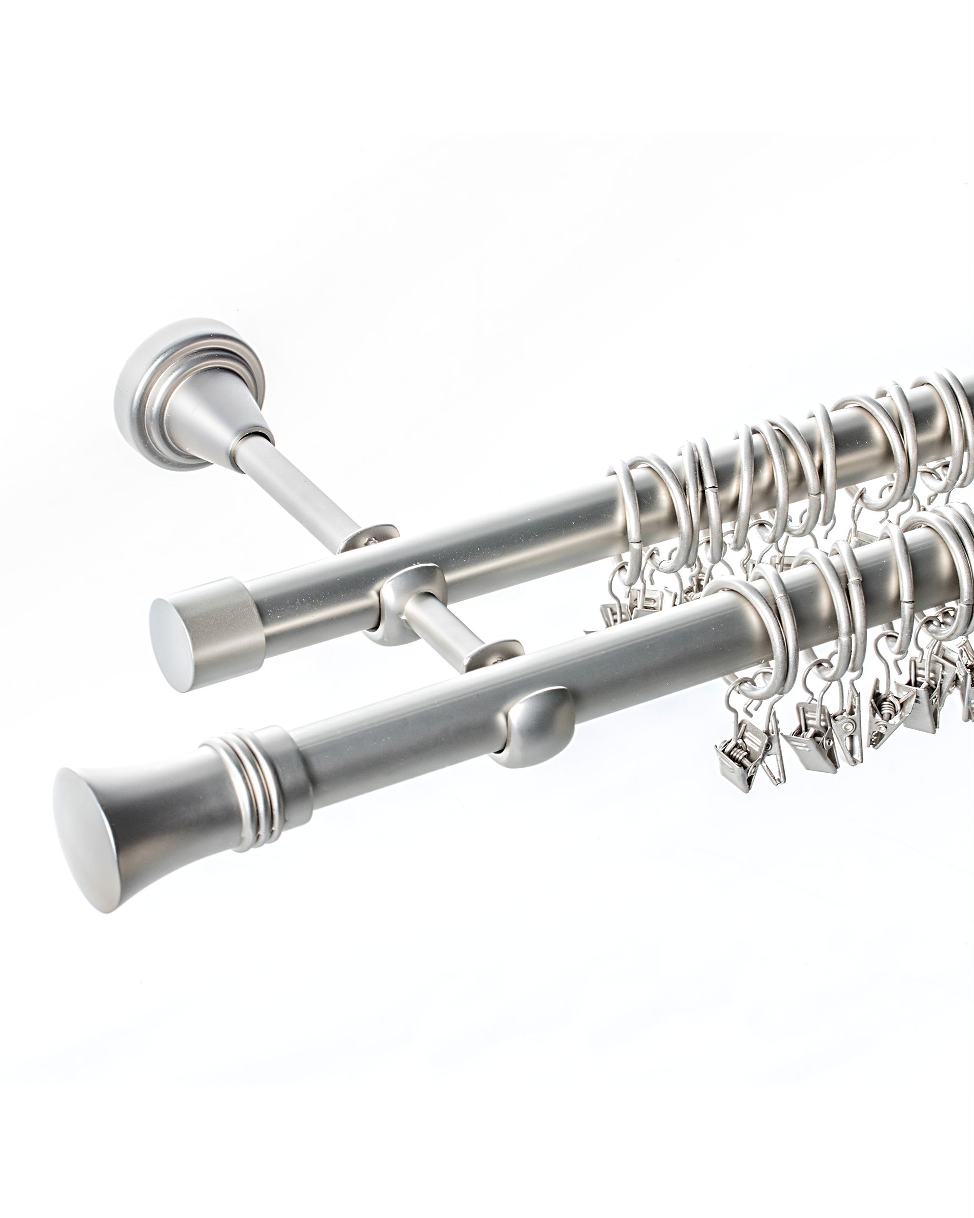 Alex double curtain rod, matt chrome, 200 cm (hover)