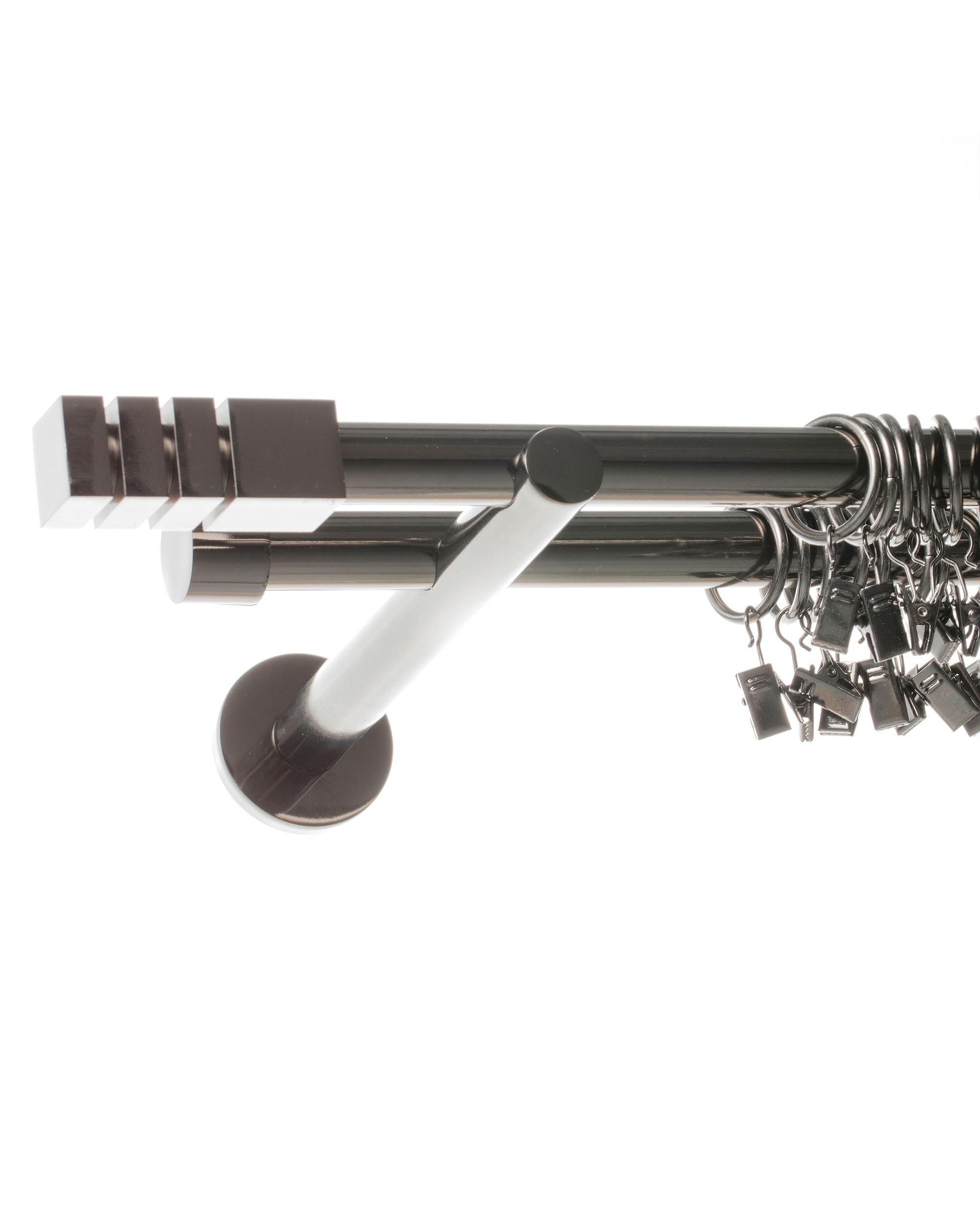 Double curtain rod Nordic tytanium colour 200 cm (hover)