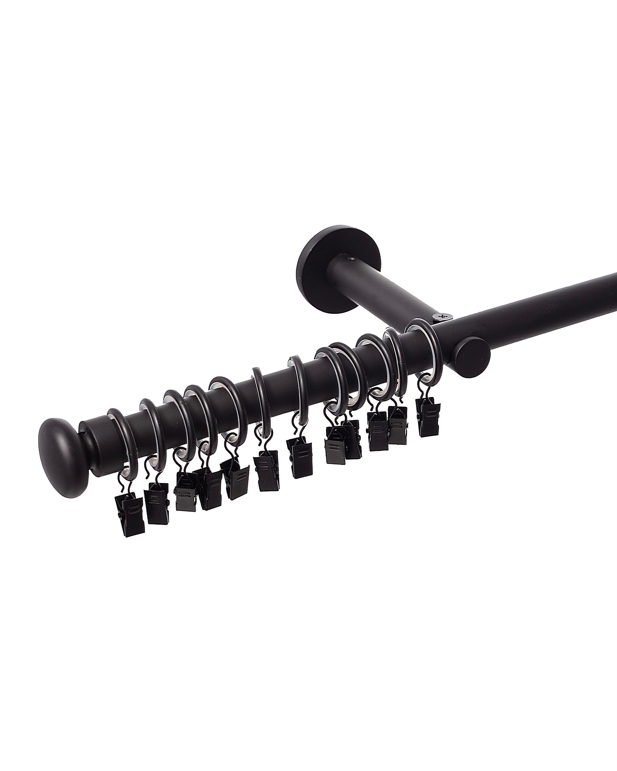 Single curtain rod Modern black matt 160cm