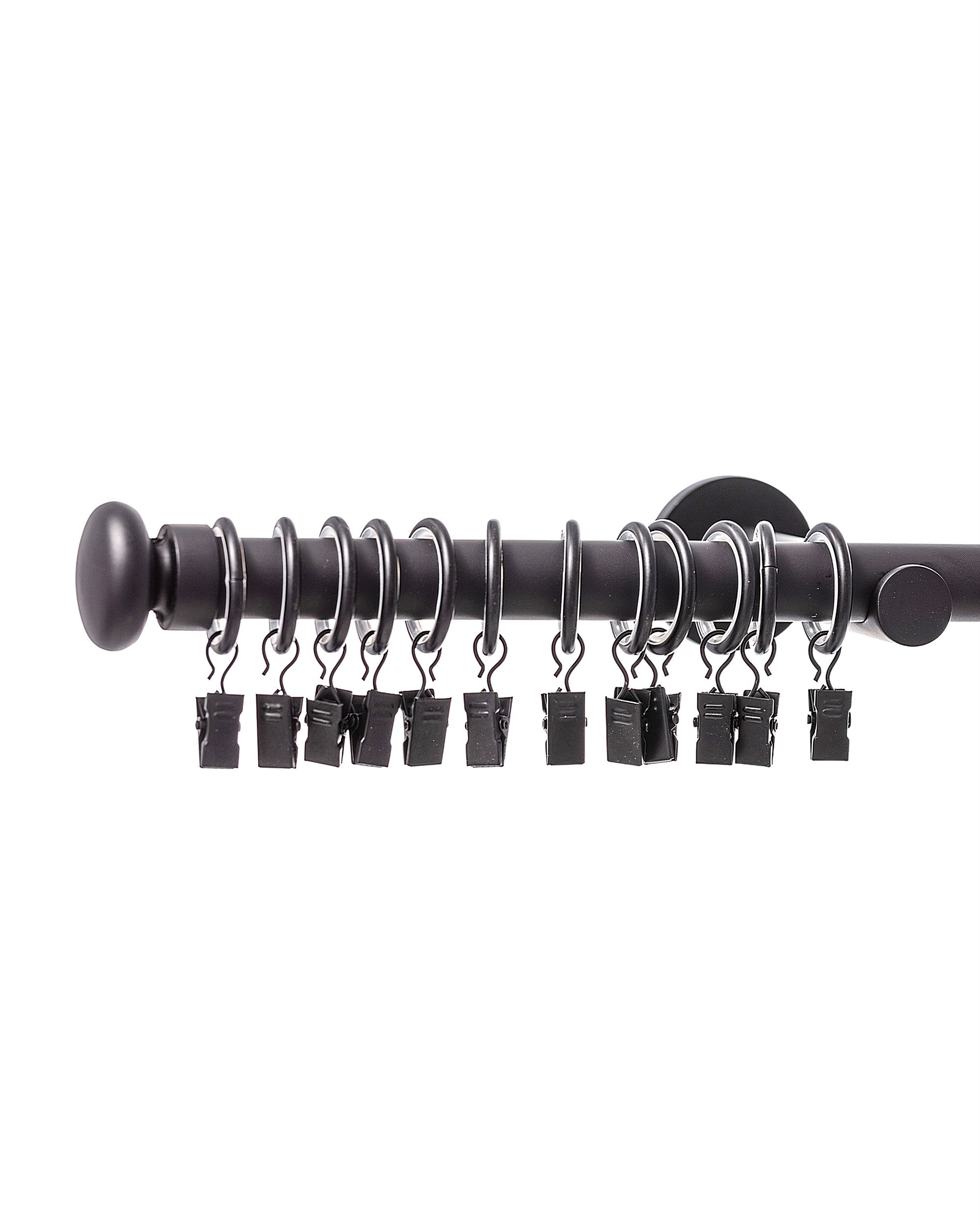 Single curtain rod Modern black matt 160cm (hover)