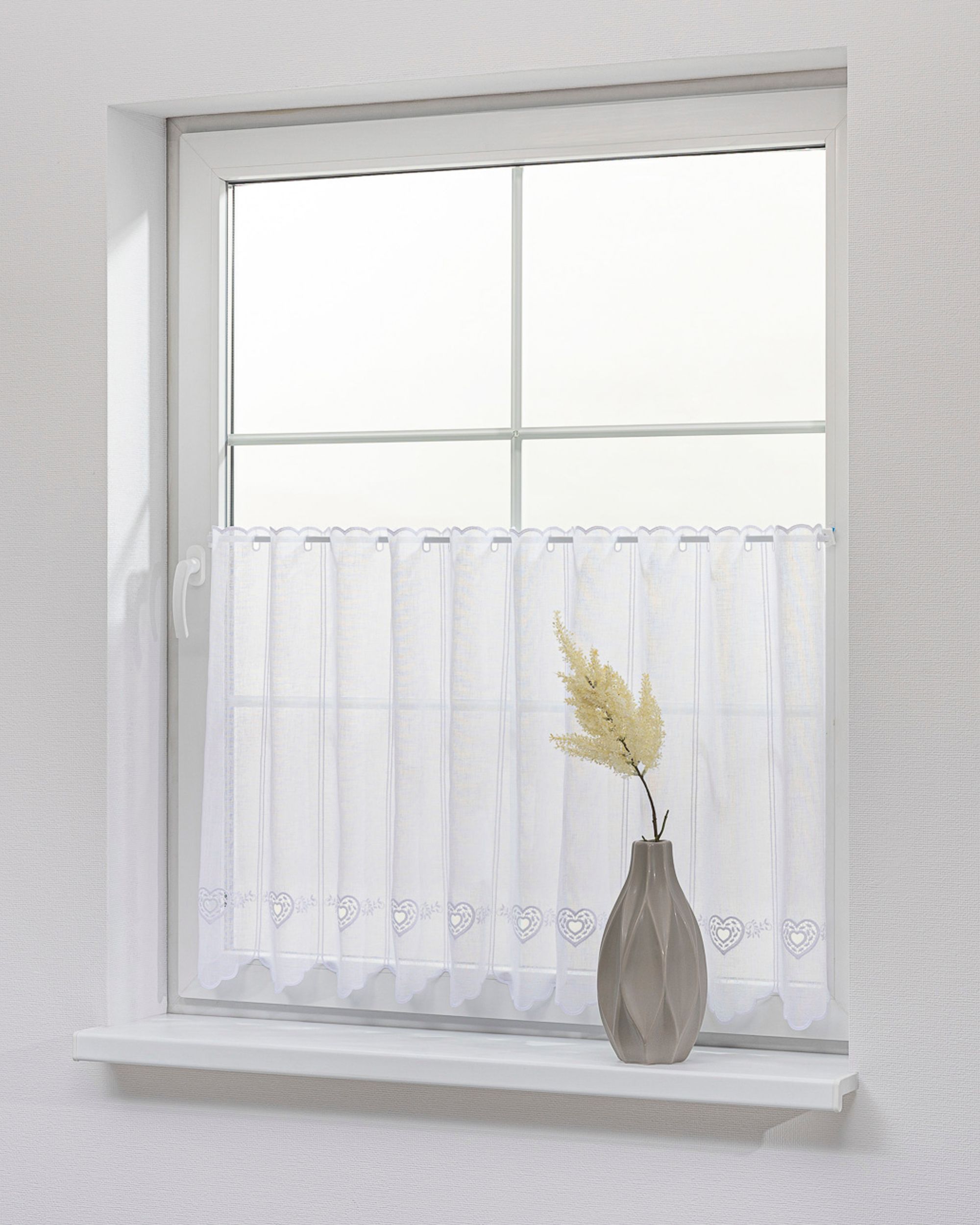 Valance jacquard Heart height 70 cm by metre