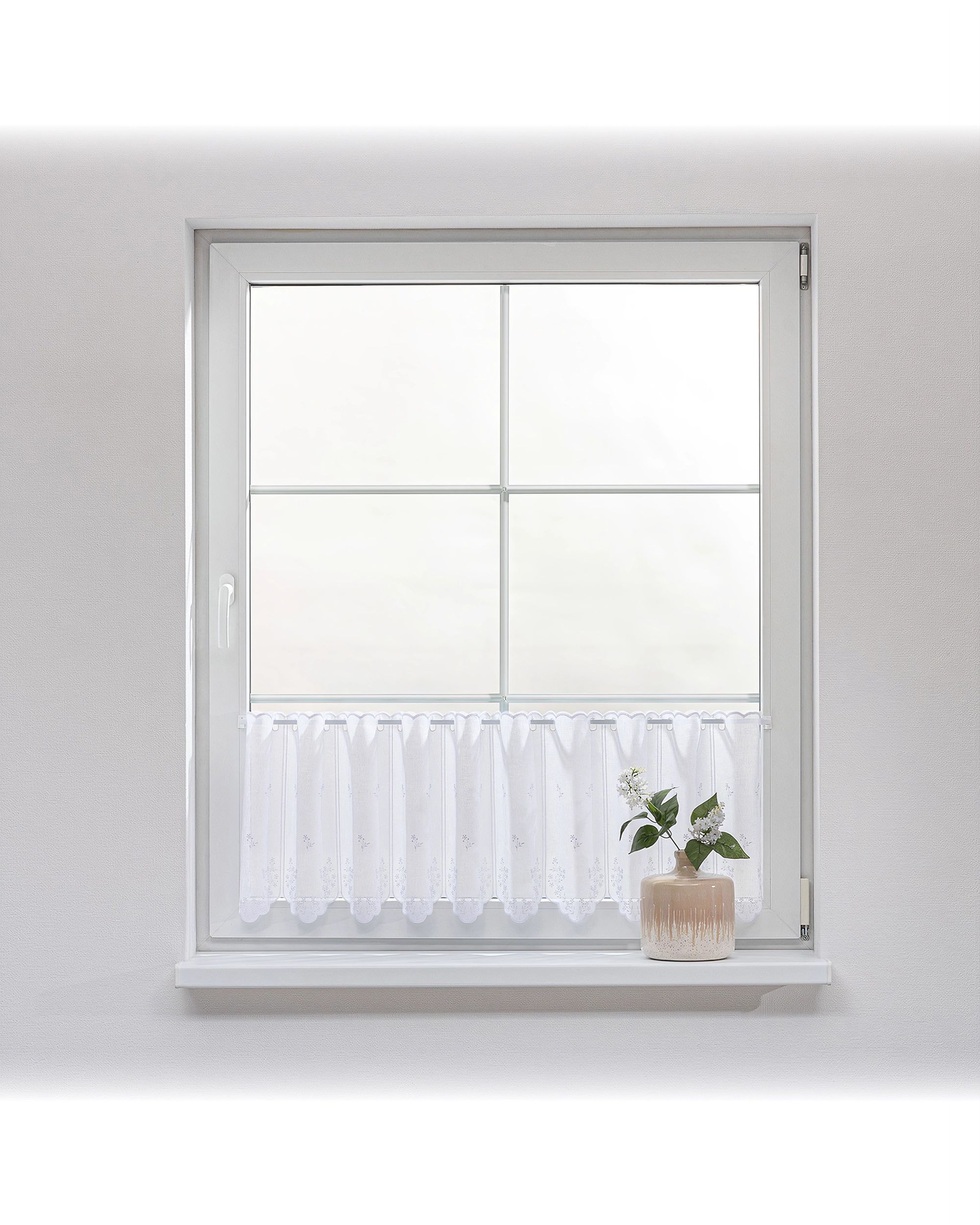Valance embroidered Floral height 40 cm by metre