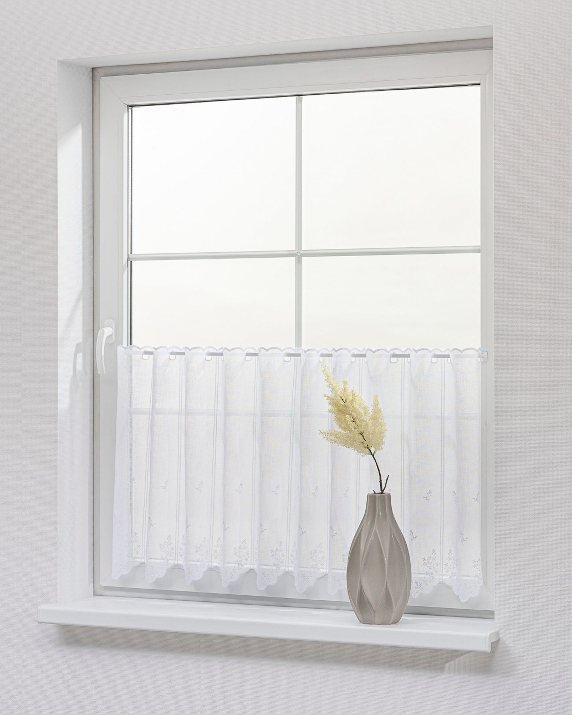 Valance embroidered Floral height 60 cm by metre