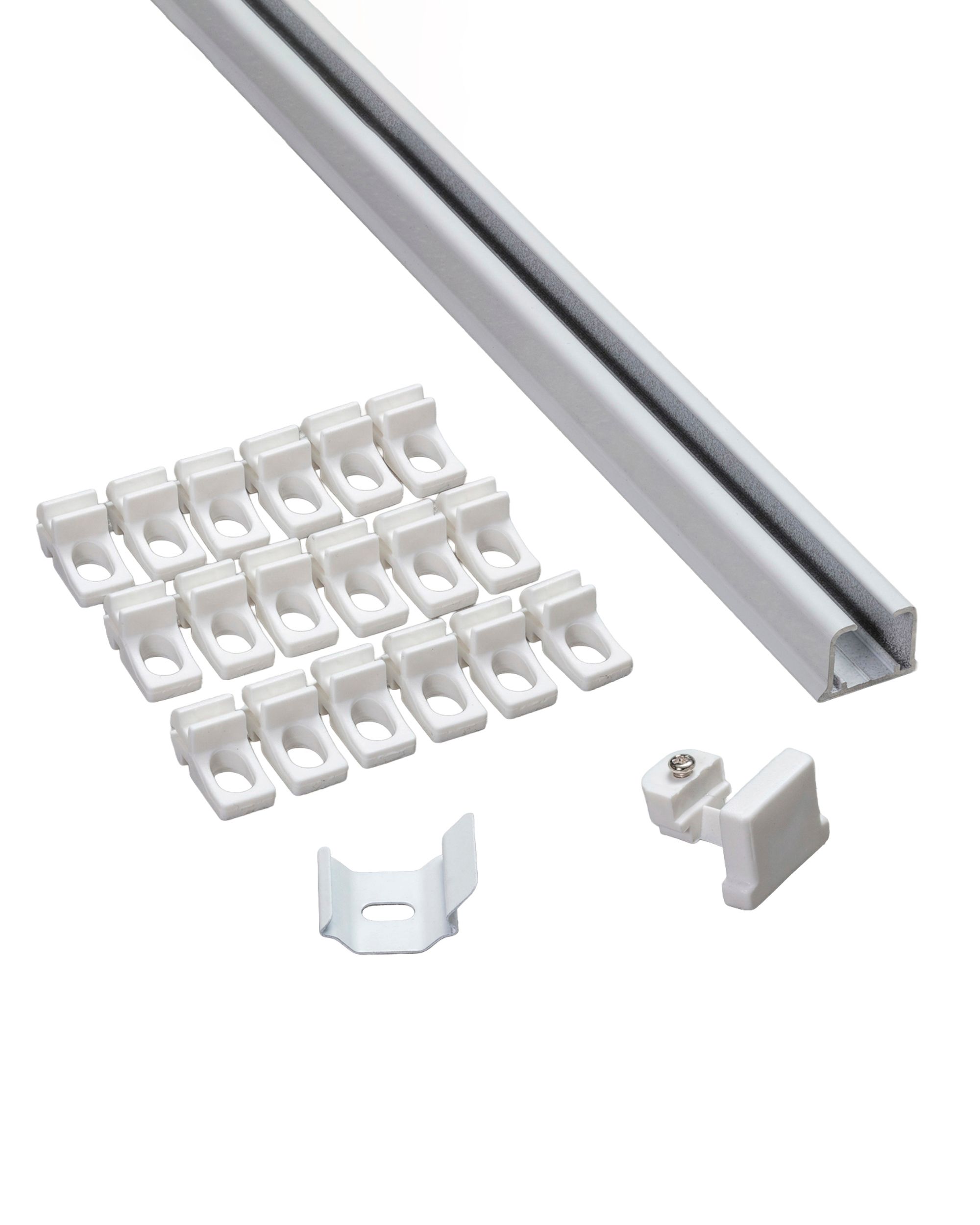 Set - TS single ceiling aluminium rail white 150 cm (hover)
