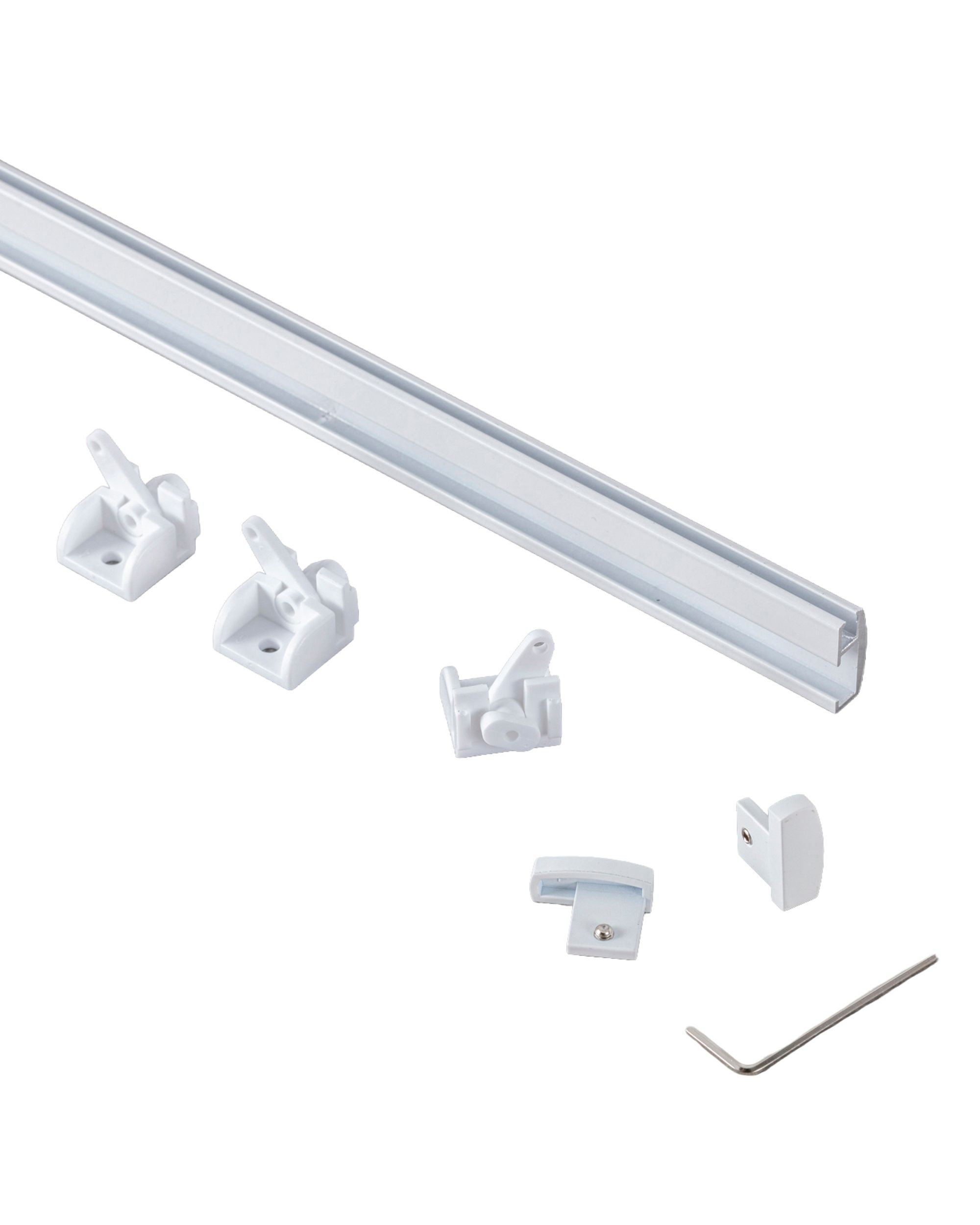 Complete aluminium ceiling rail Premium single 150cm white (hover)