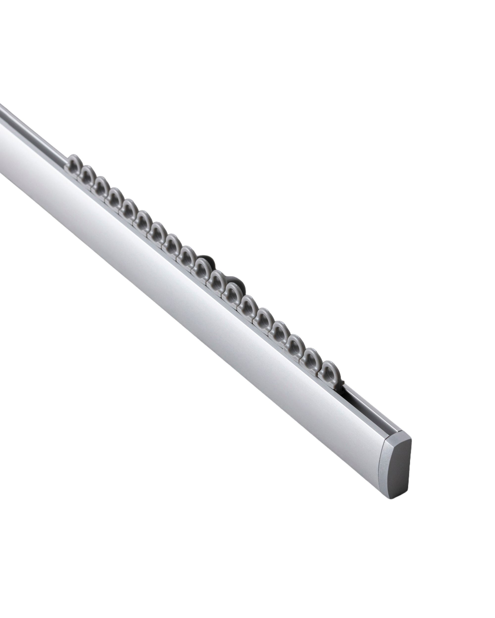 Premium aluminium ceiling rail single 150cm silver - set