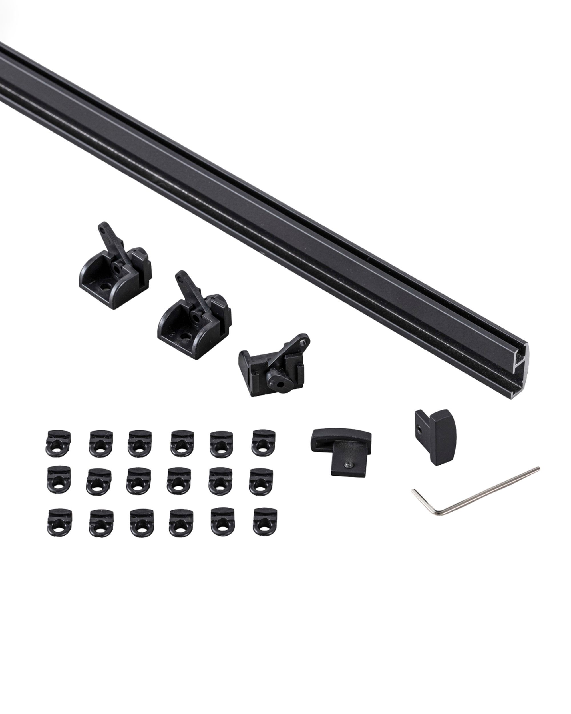 Premium aluminium ceiling rail single 150cm black - set (hover)
