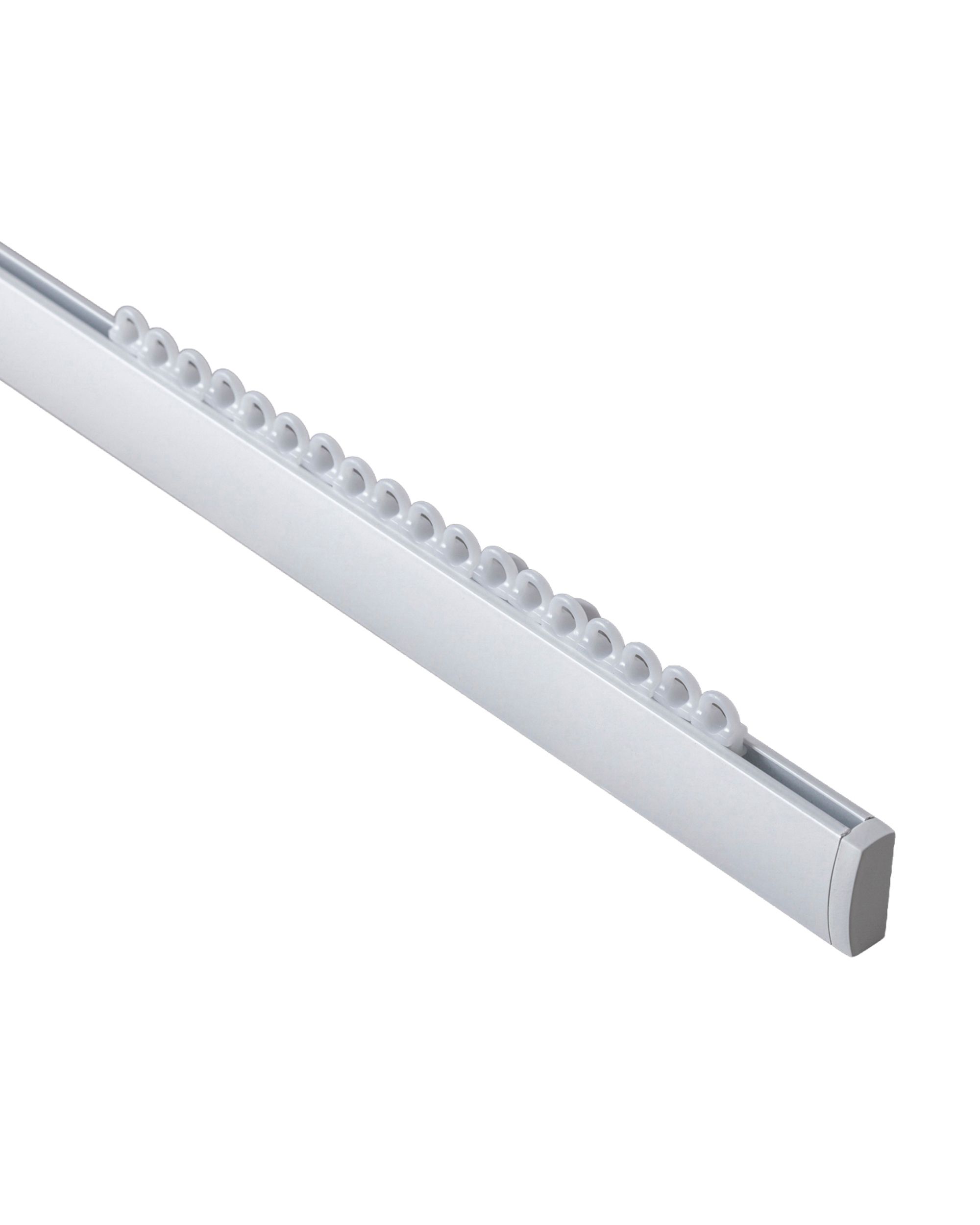 Premium aluminium ceiling rail single 180cm white - set
