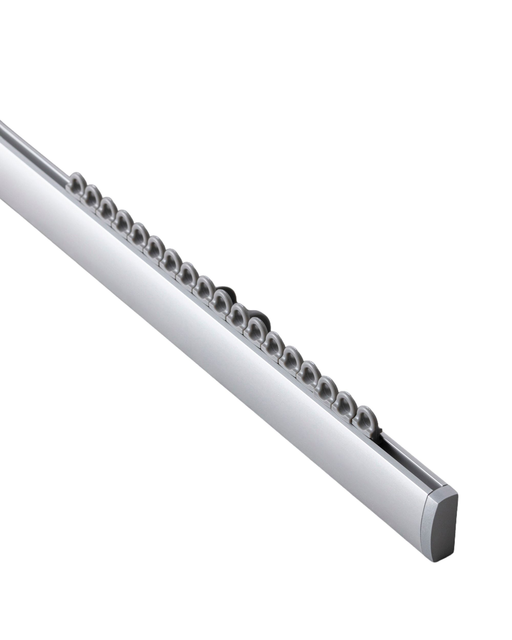 Premium aluminium ceiling rail single 180cm silver - set