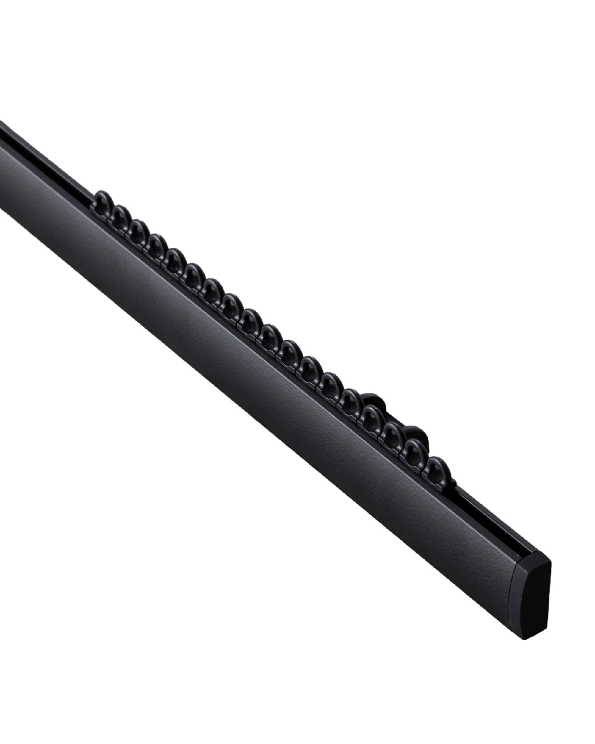 Premium aluminium ceiling rail single 180cm black - set