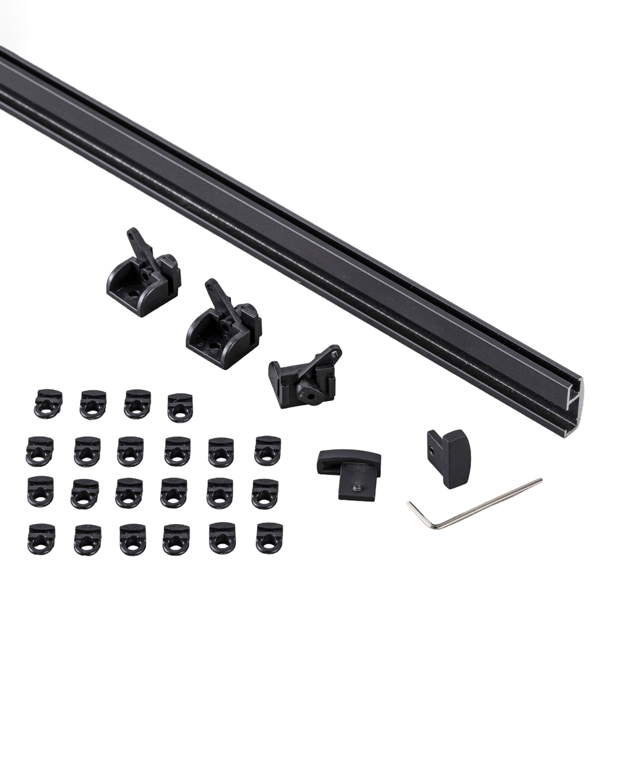 Premium aluminium ceiling rail single 180cm black - set (hover)