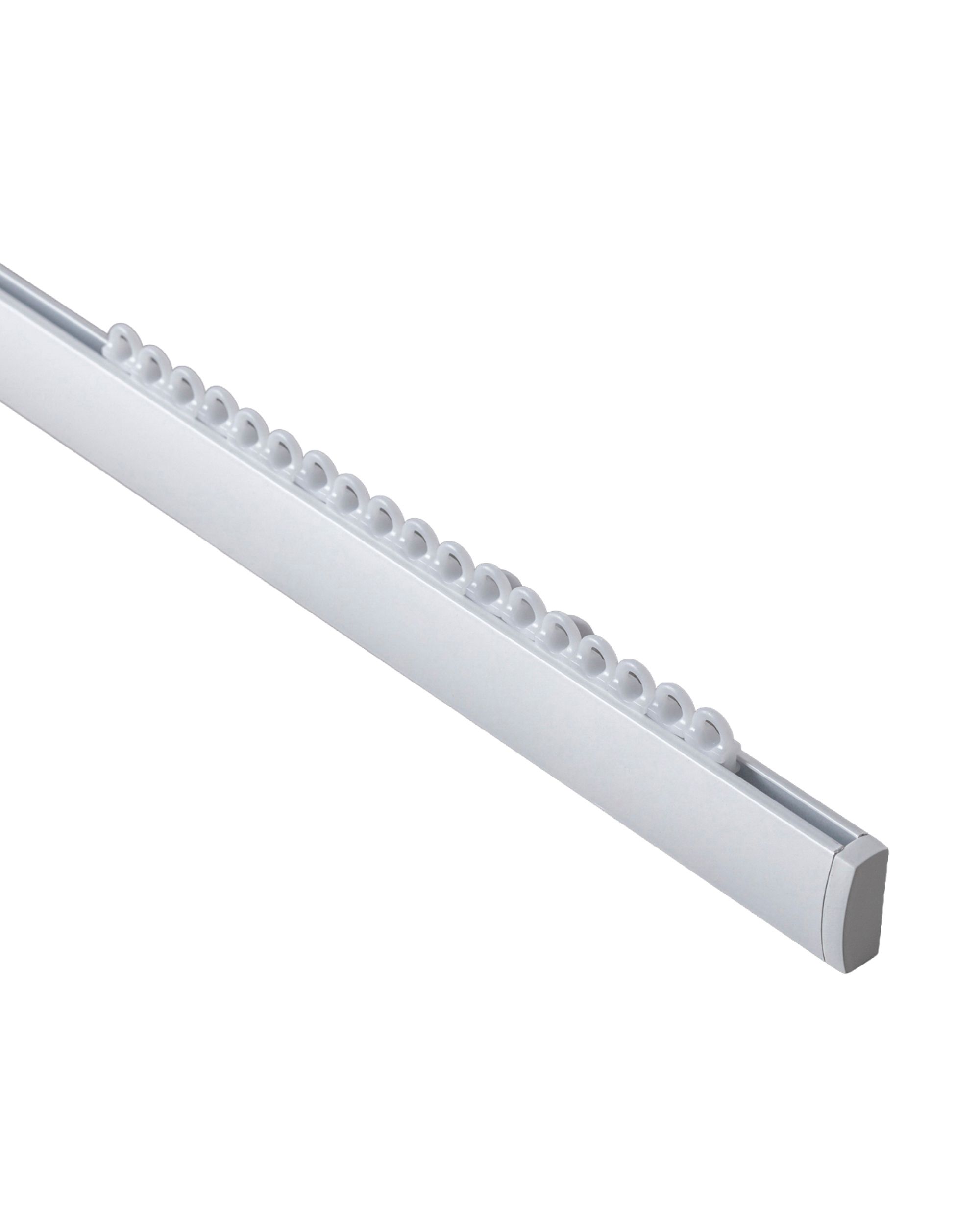 Premium aluminium ceiling rail single 210cm white - set