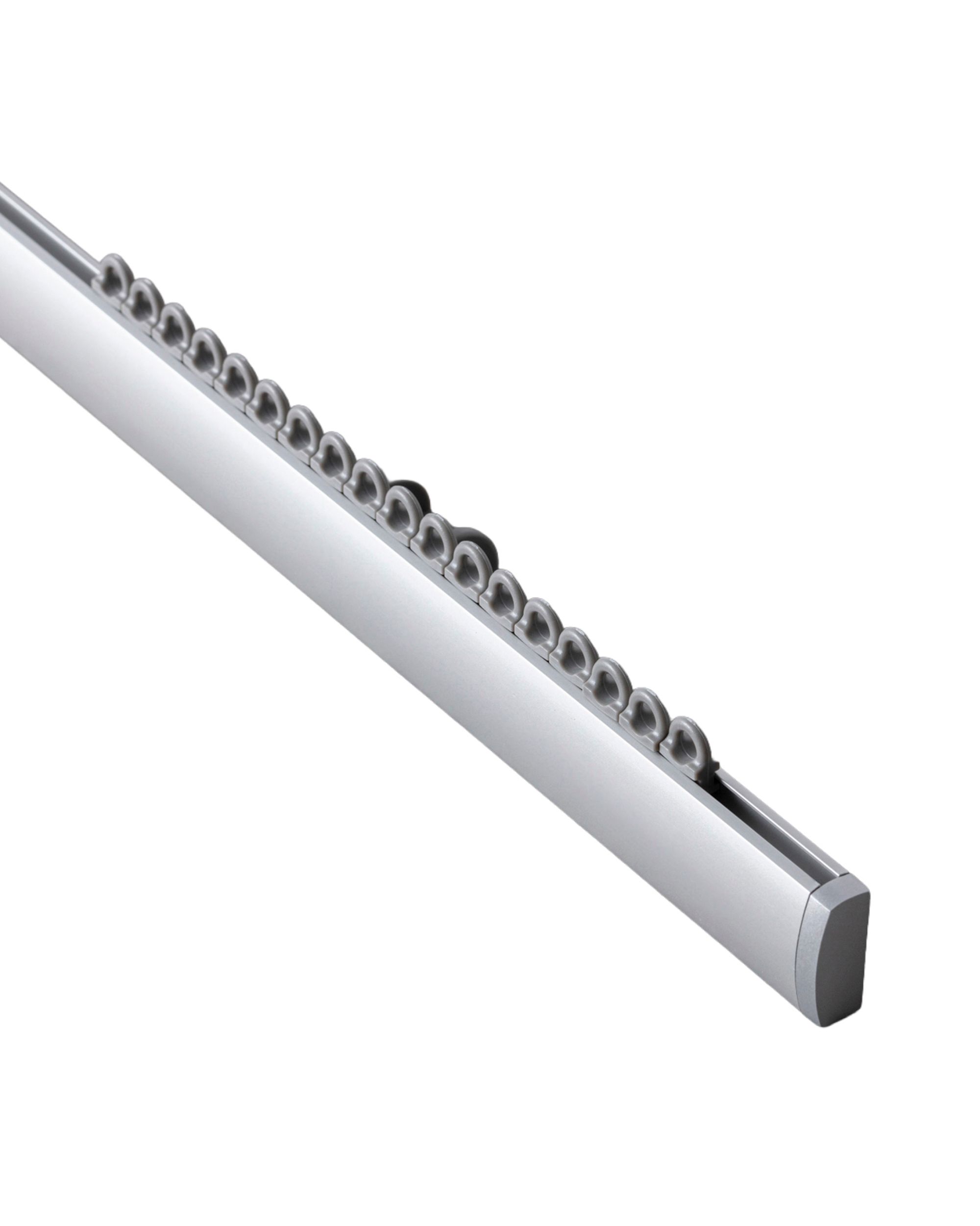 Premium aluminium ceiling rail single 210cm silver - set