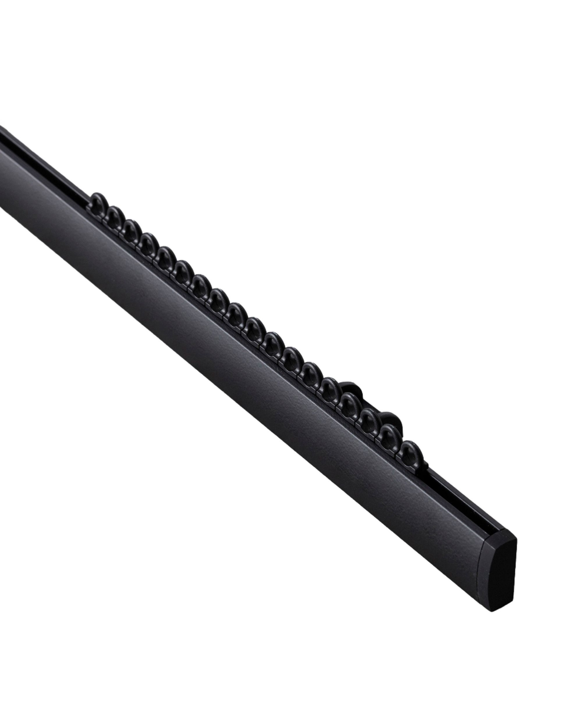 Premium aluminium ceiling rail single 210cm black - set