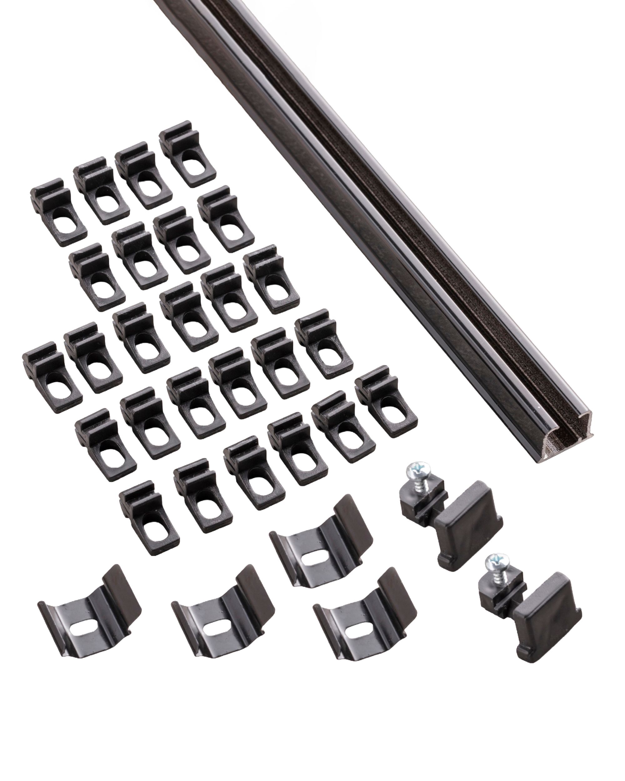 TS aluminium ceiling rail single 210cm black - set (hover)