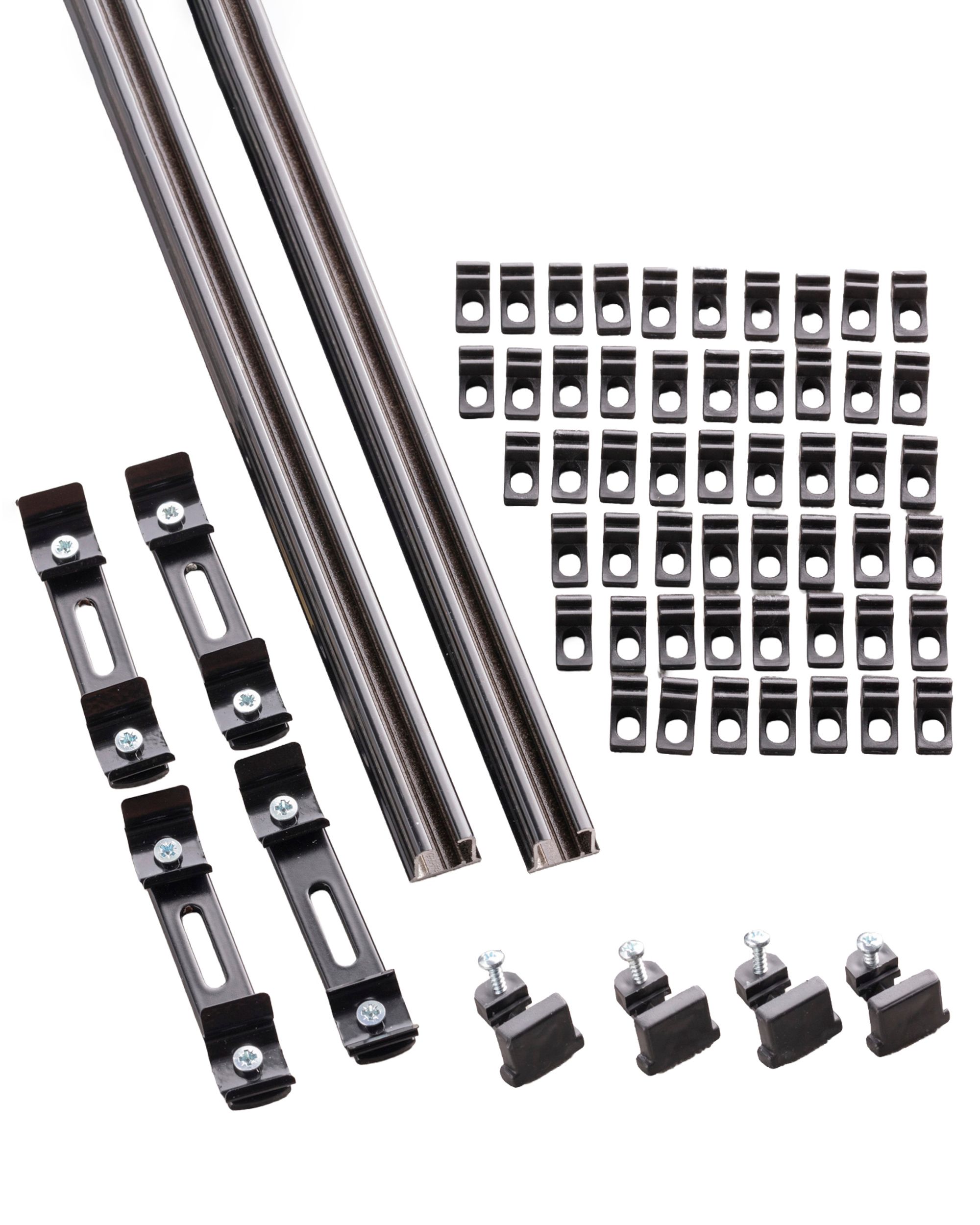 TS double aluminium ceiling rail 210cm black - set (hover)
