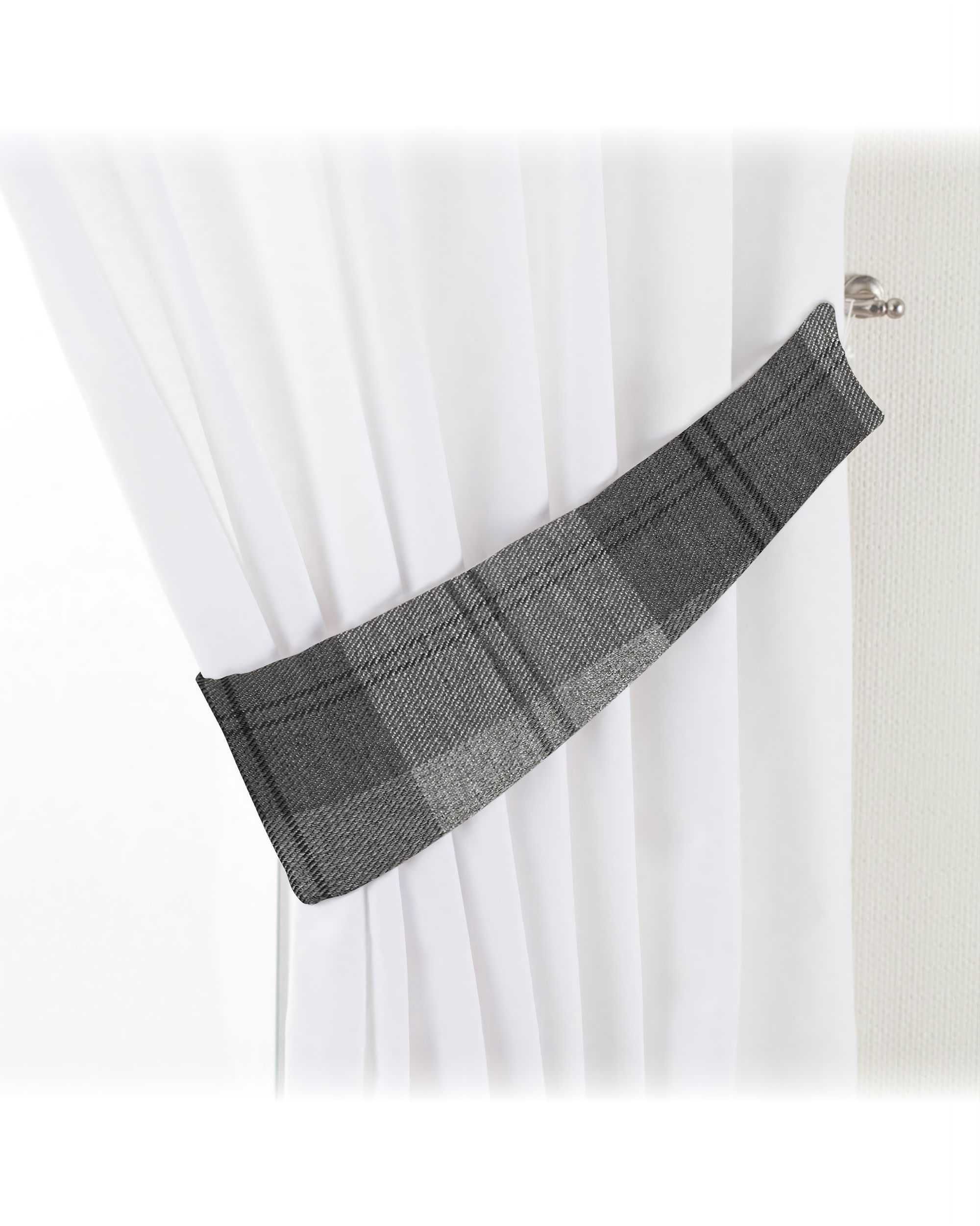 Victoria tieback colour grey fabric structured, patterned
