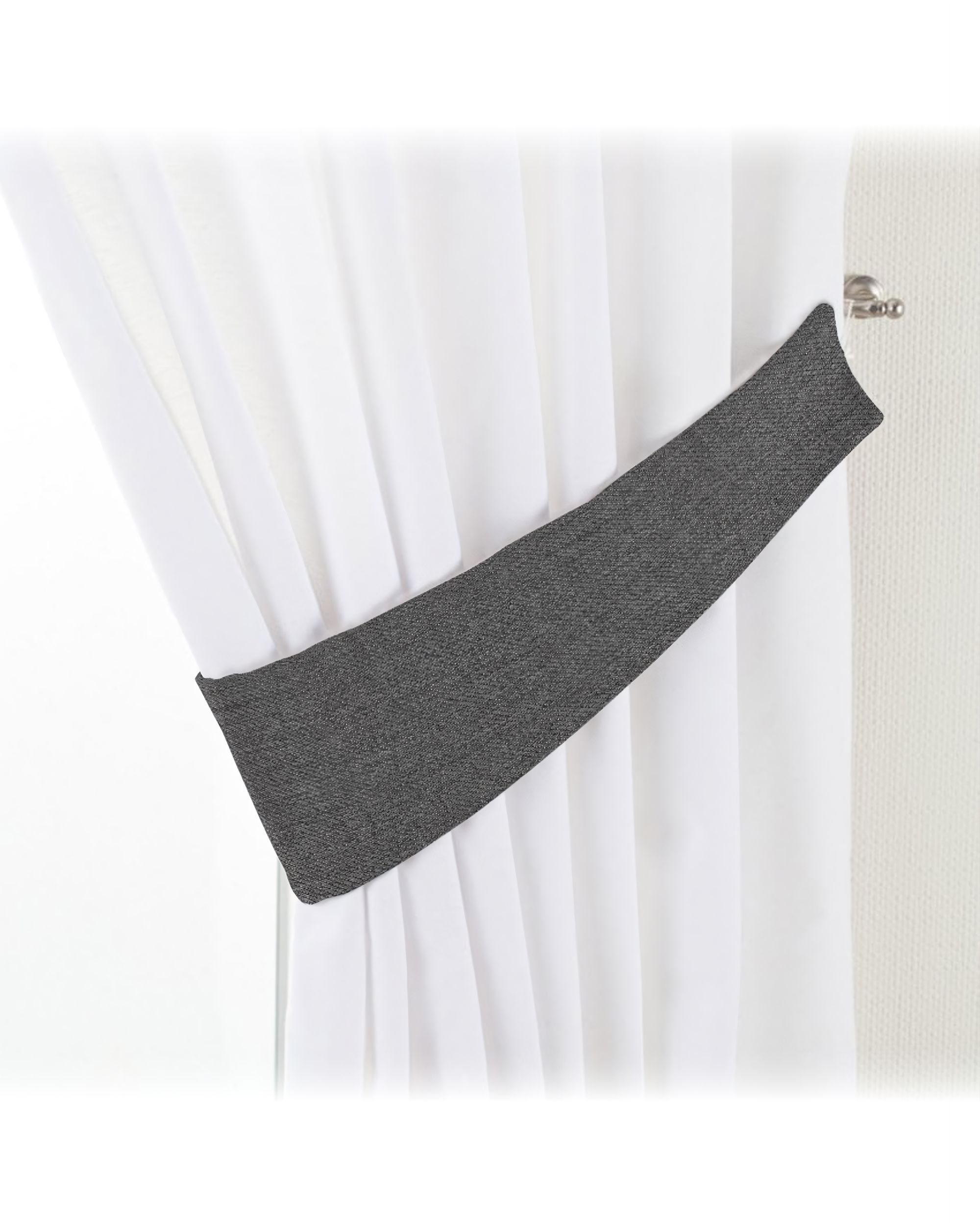 Victoria tieback colour grey fabric structured