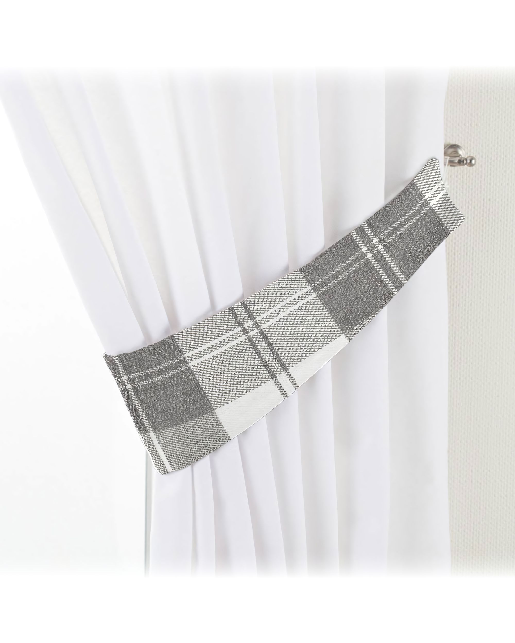 Victoria tieback colour grey fabric structured, patterned