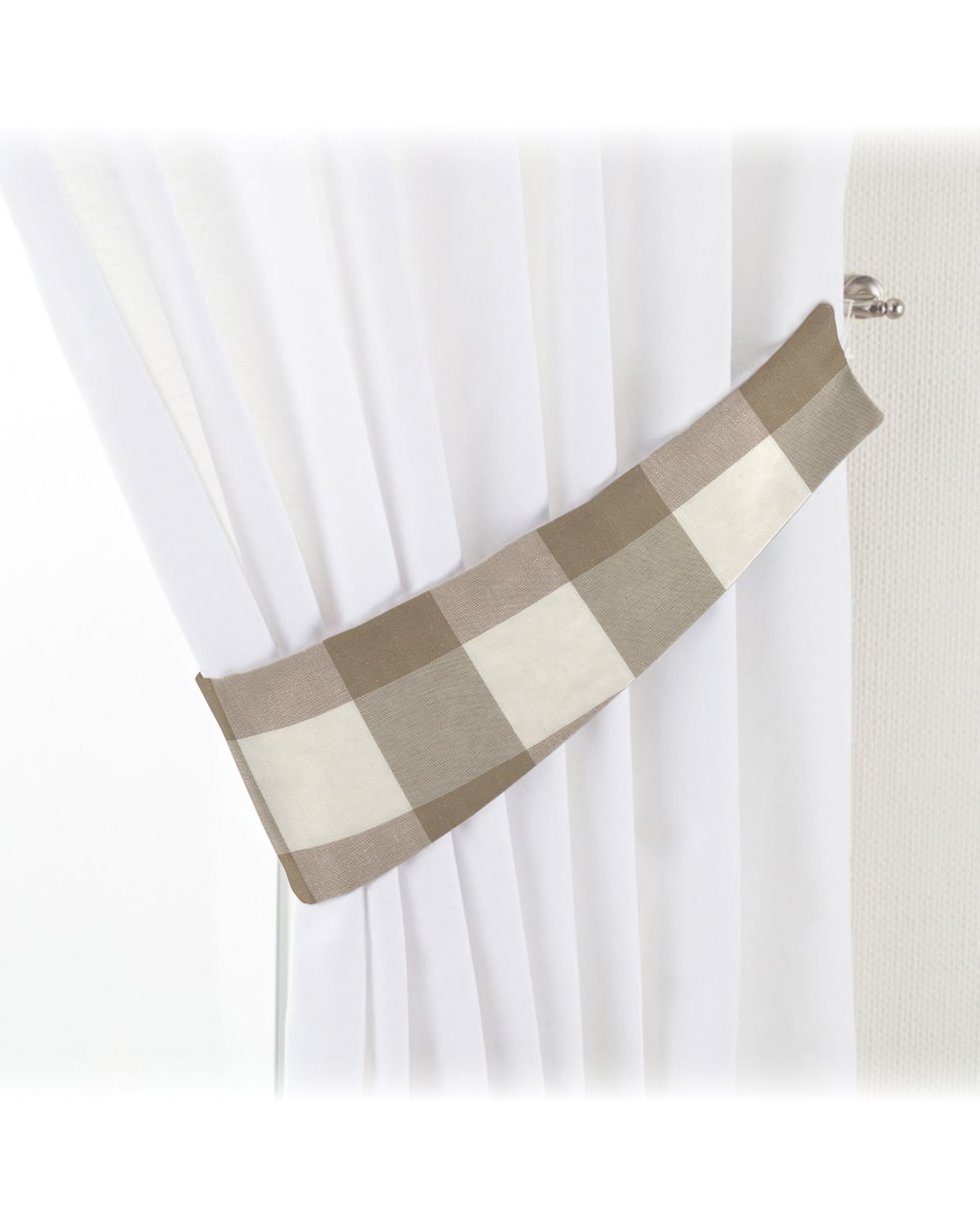 Victoria tieback colour beige fabric patterned