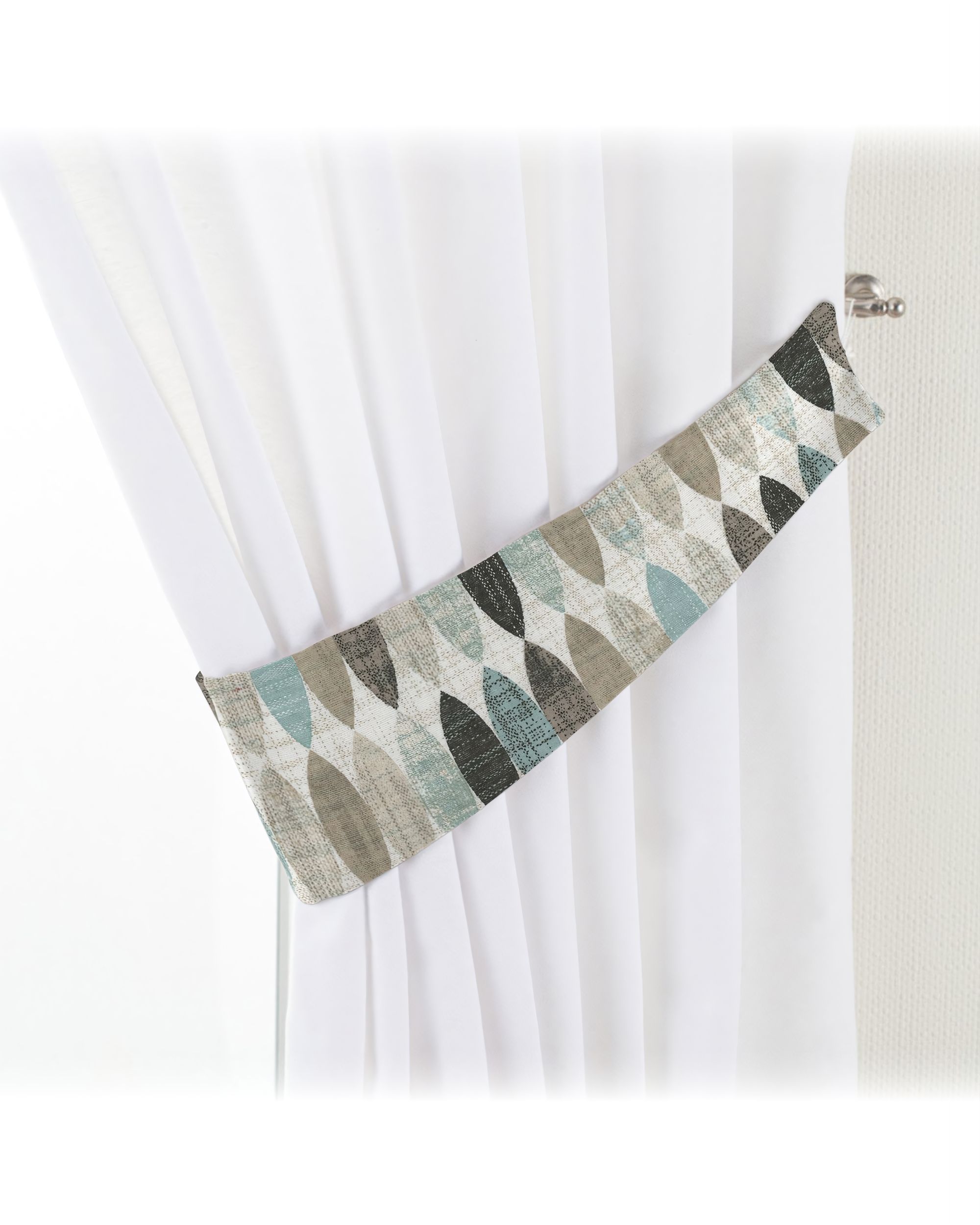 Victoria tieback colour beige fabric patterned