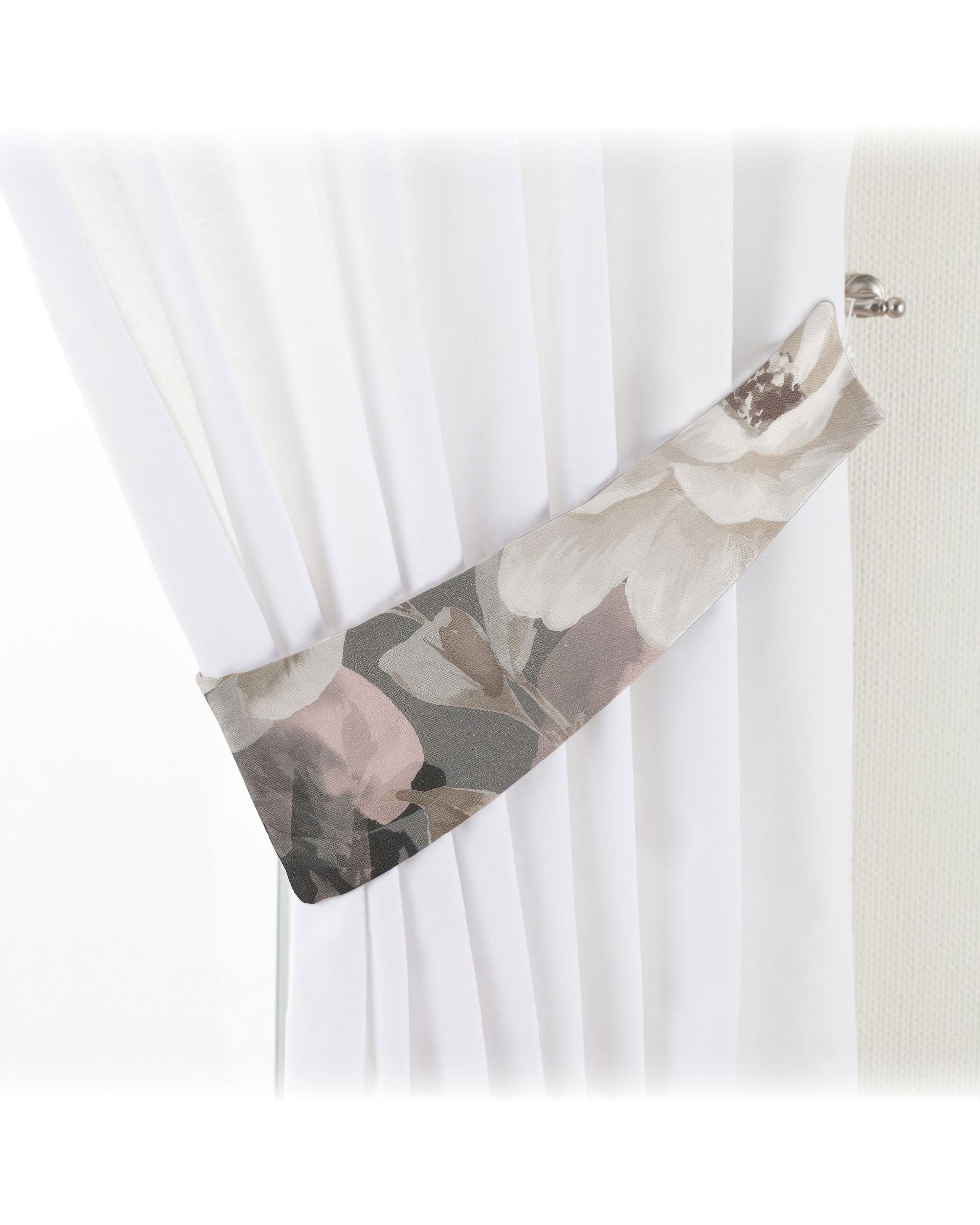 Victoria tieback colour grey fabric patterned