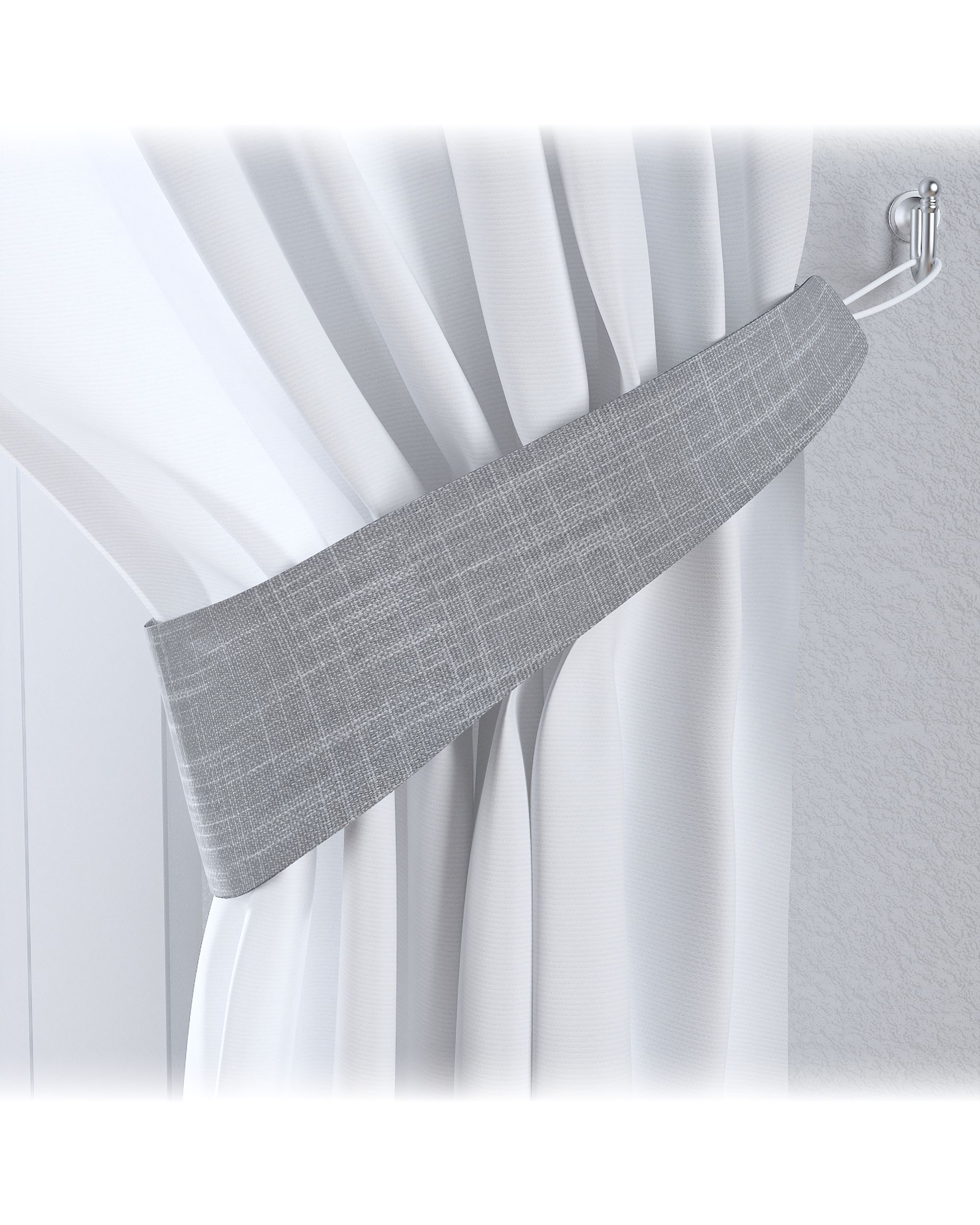 Victoria tieback colour grey fabric structured