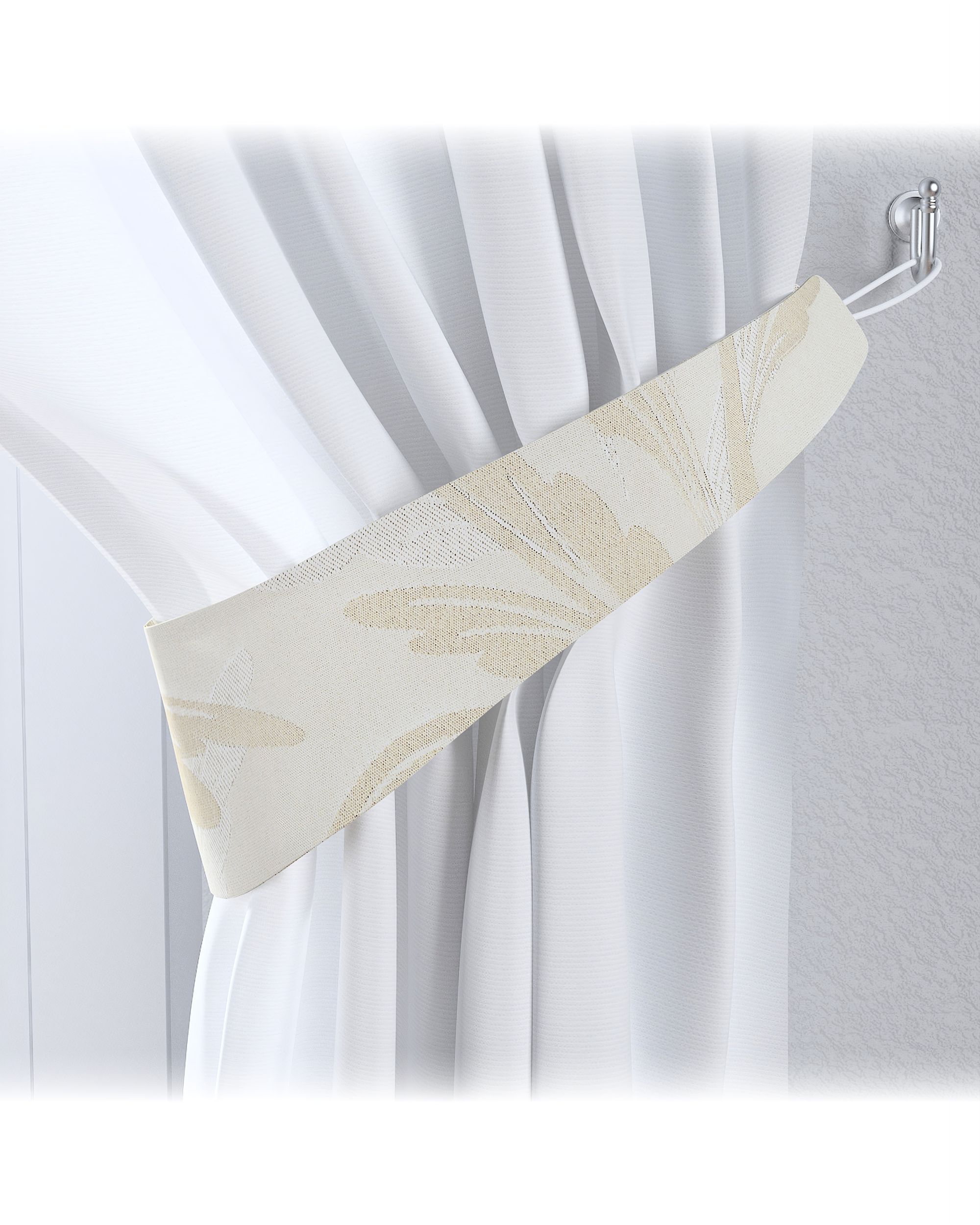 Victoria tieback colour grey fabric gloss, structured, patterned
