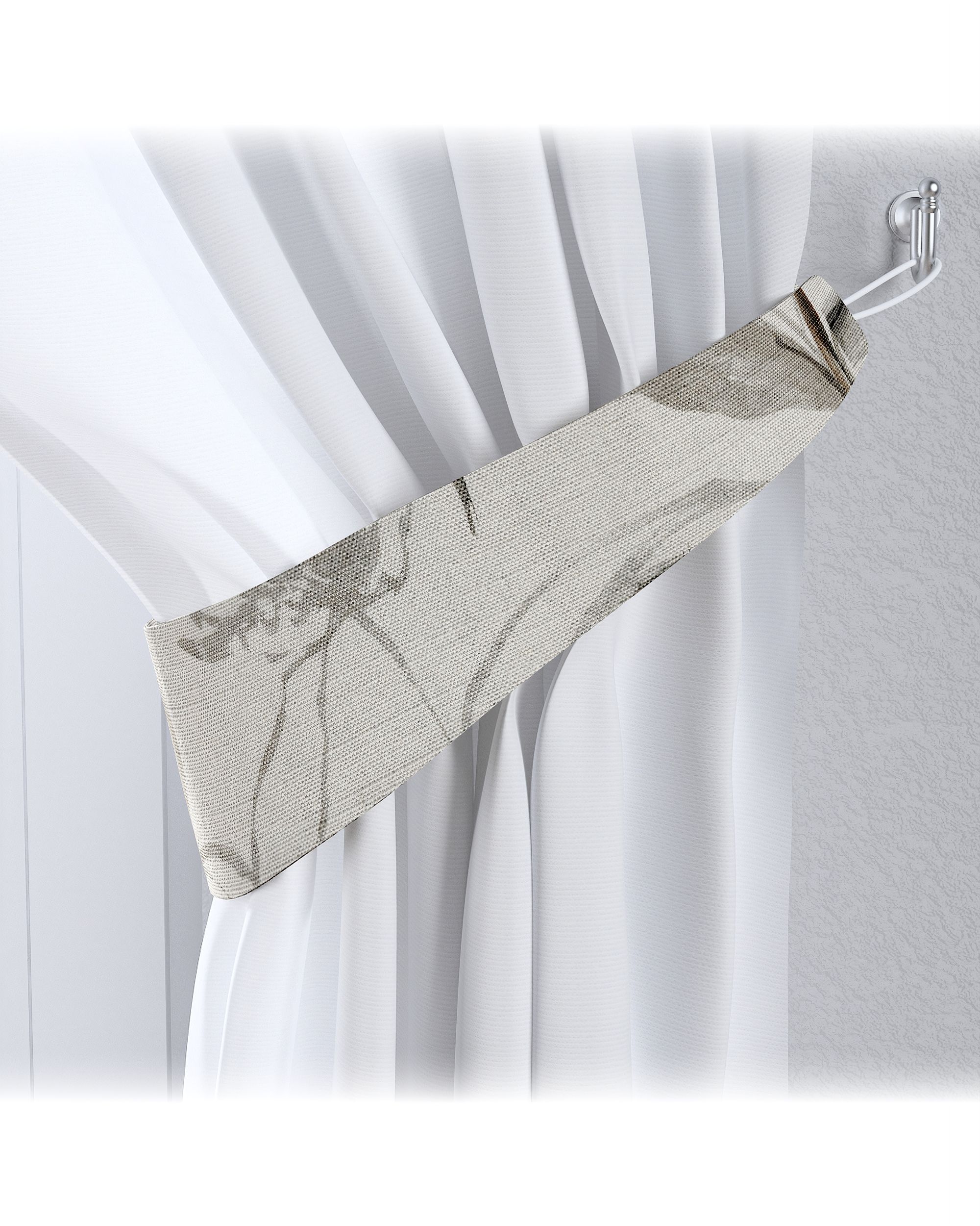 Victoria tieback colour grey fabric structured, patterned