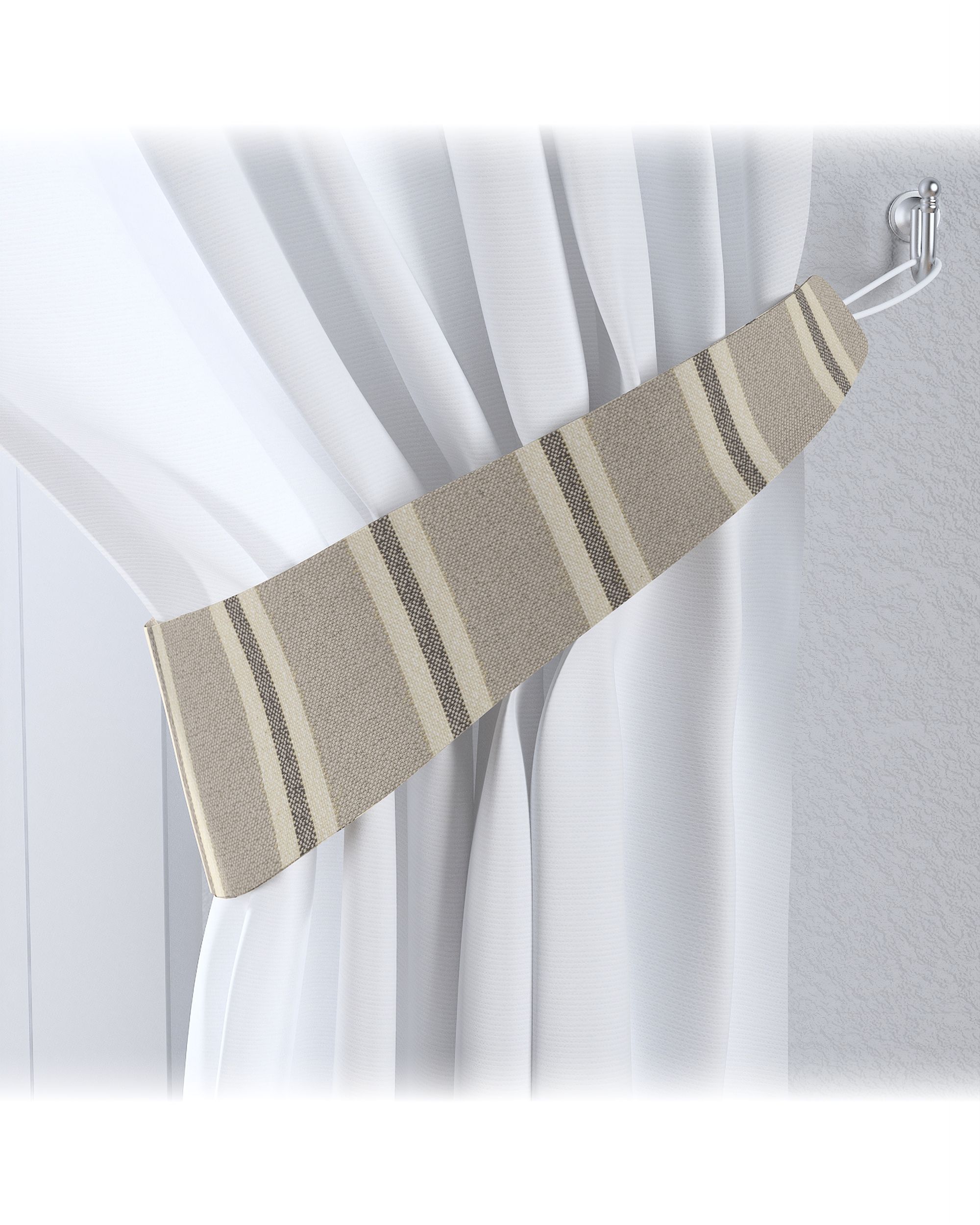 Victoria tieback colour beige fabric structured, patterned