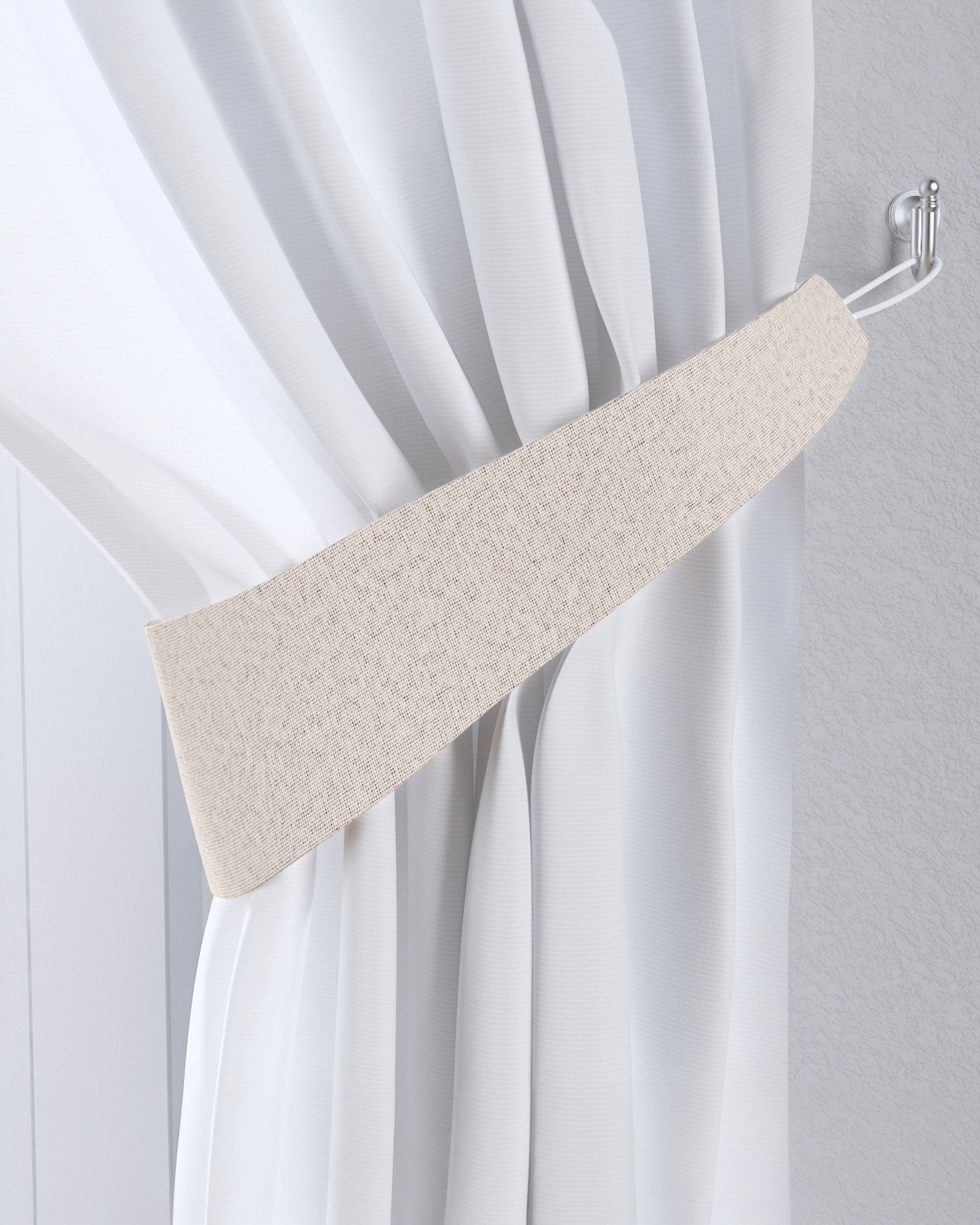 Victoria tieback colour beige fabric structured, blackout