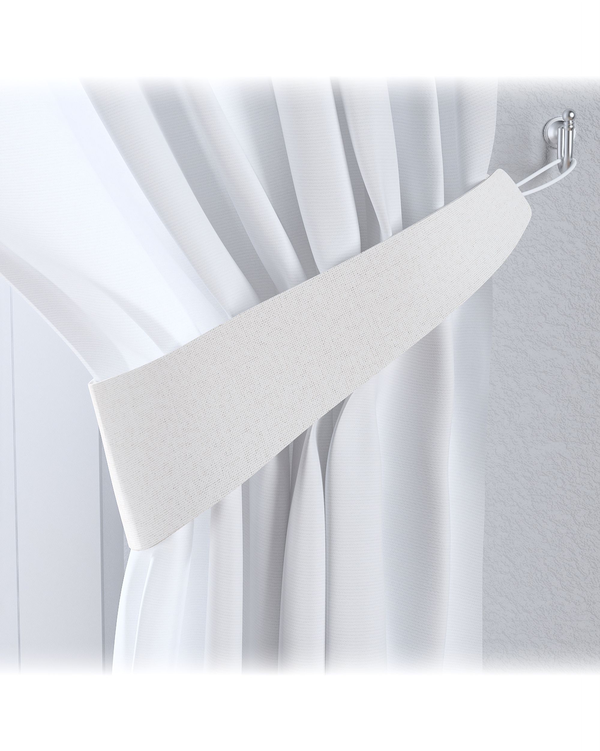 Victoria tieback colour white fabric structured, blackout