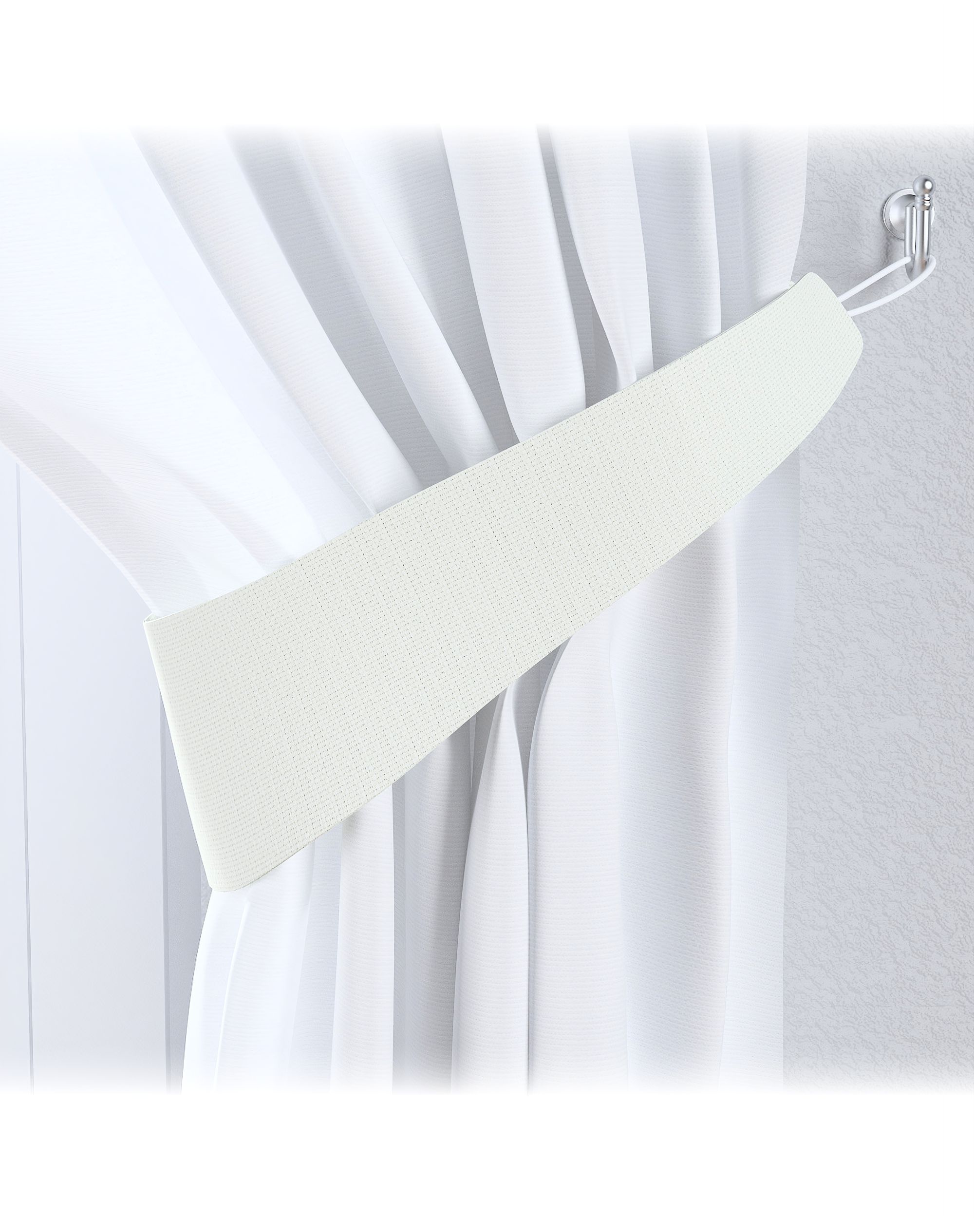 Victoria tieback colour white fabric structured, blackout